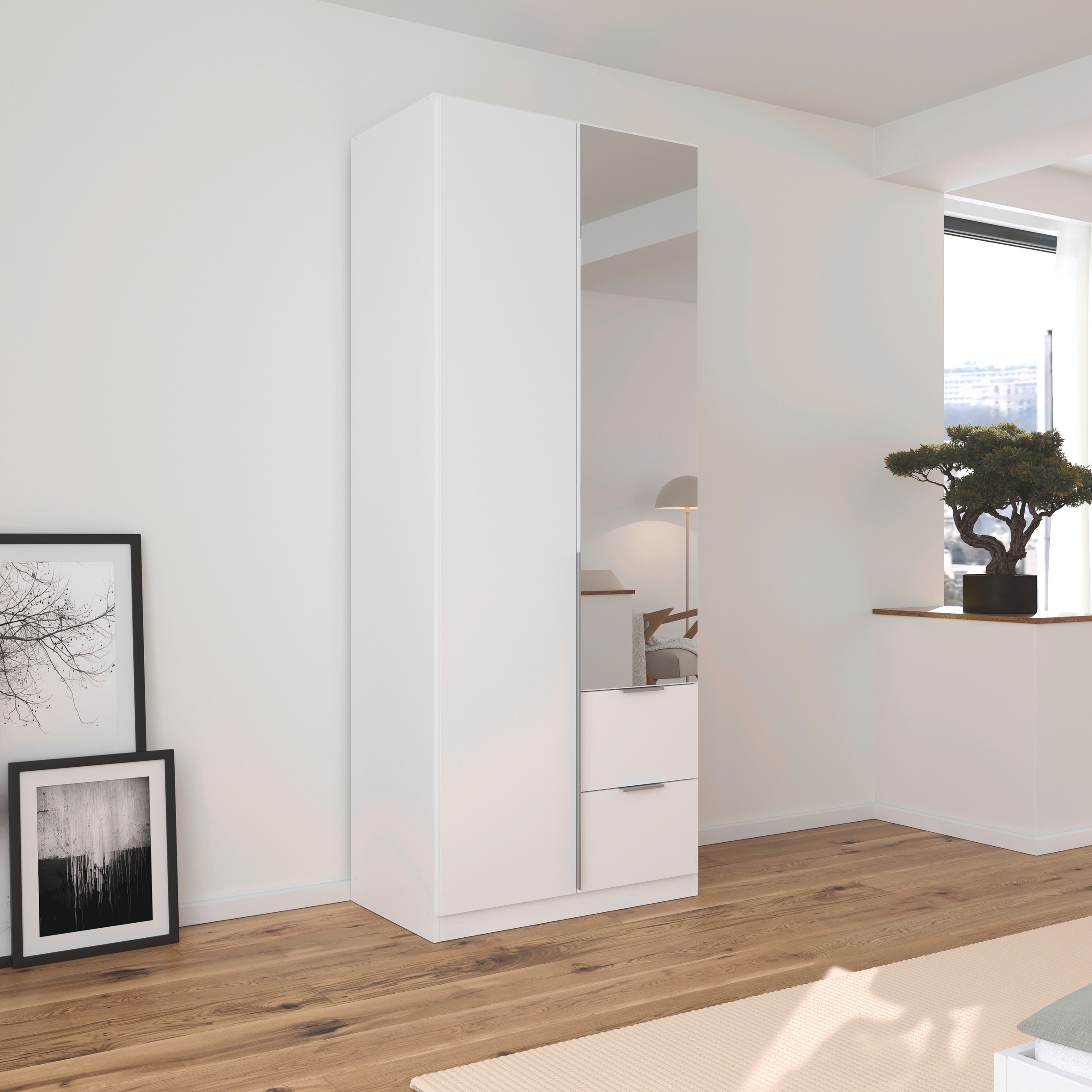 rauch Drehtürenschrank »Kleiderschrank Schrank Garderobe AGORDO mit Dekor- oder Hochglanzfront«, (in zwei Griff-Farben, Breiten 91-360 cm), mit Außenschubkästen, in 7 Breiten und 2 Höhen MADE IN GERMANY