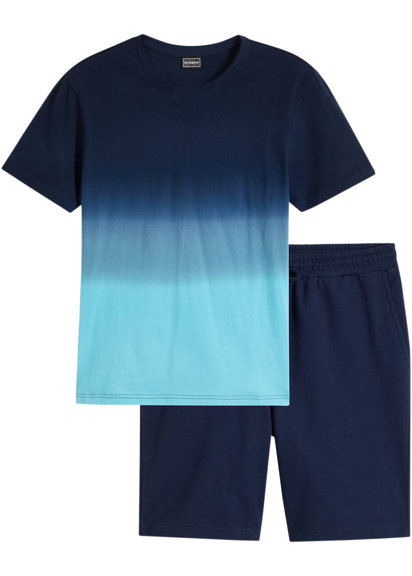 bonprix T-Shirt »T-Shirt und Sweat-Bermuda (2-tlg.Set) aus reiner Baumwolle« Set, 2, 2 Stk. T-Shirt und Sweat-Bermuda (2-tlg.Set) aus reiner Baumwolle