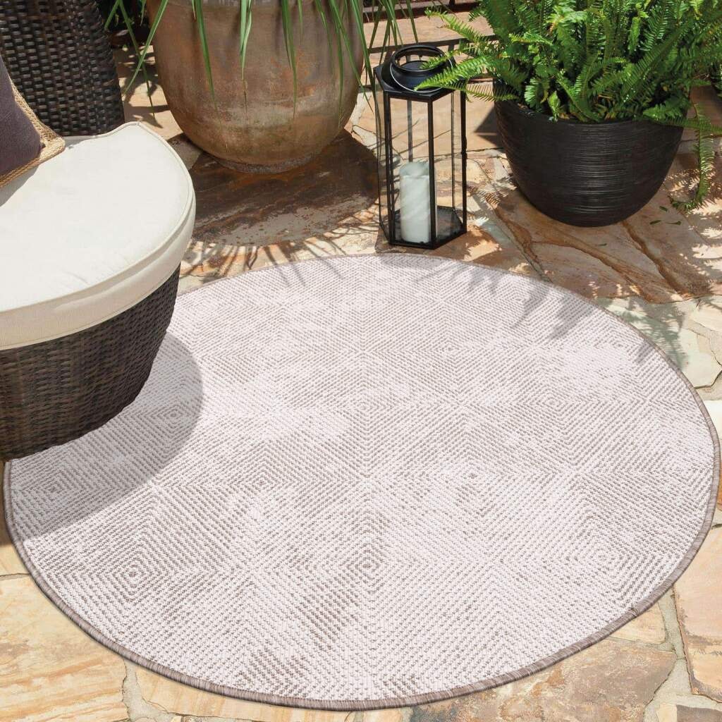 Carpet City Outdoorteppich »DUO RUG 5845«, rund, 5 mm Höhe, Wendeteppich We günstig online kaufen