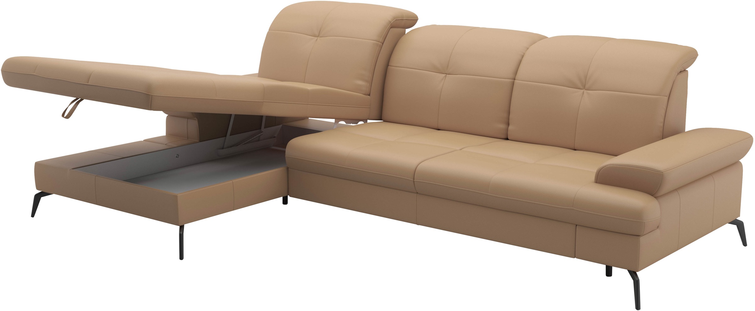 sit&more Ecksofa »Amica, L-Form, inkl. Sitztiefenverstellung & Armteilverstellung«, wahlweise mit Bettfunktion, Bettkasten und Kopfteiverstellung