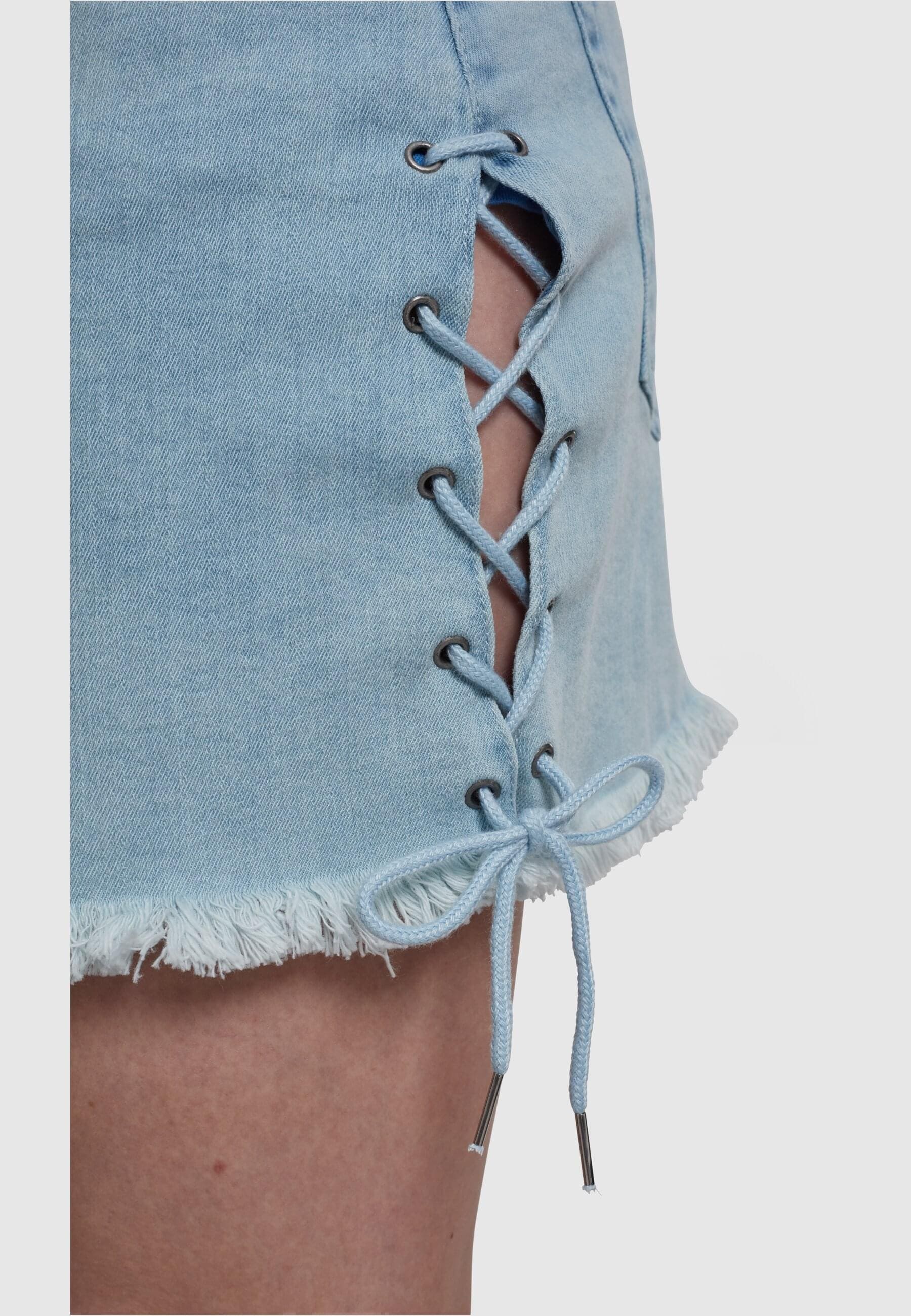URBAN CLASSICS Jerseyrock »Urban Classics Damen Ladies Denim Lace Up Skirt« 1 Stk.