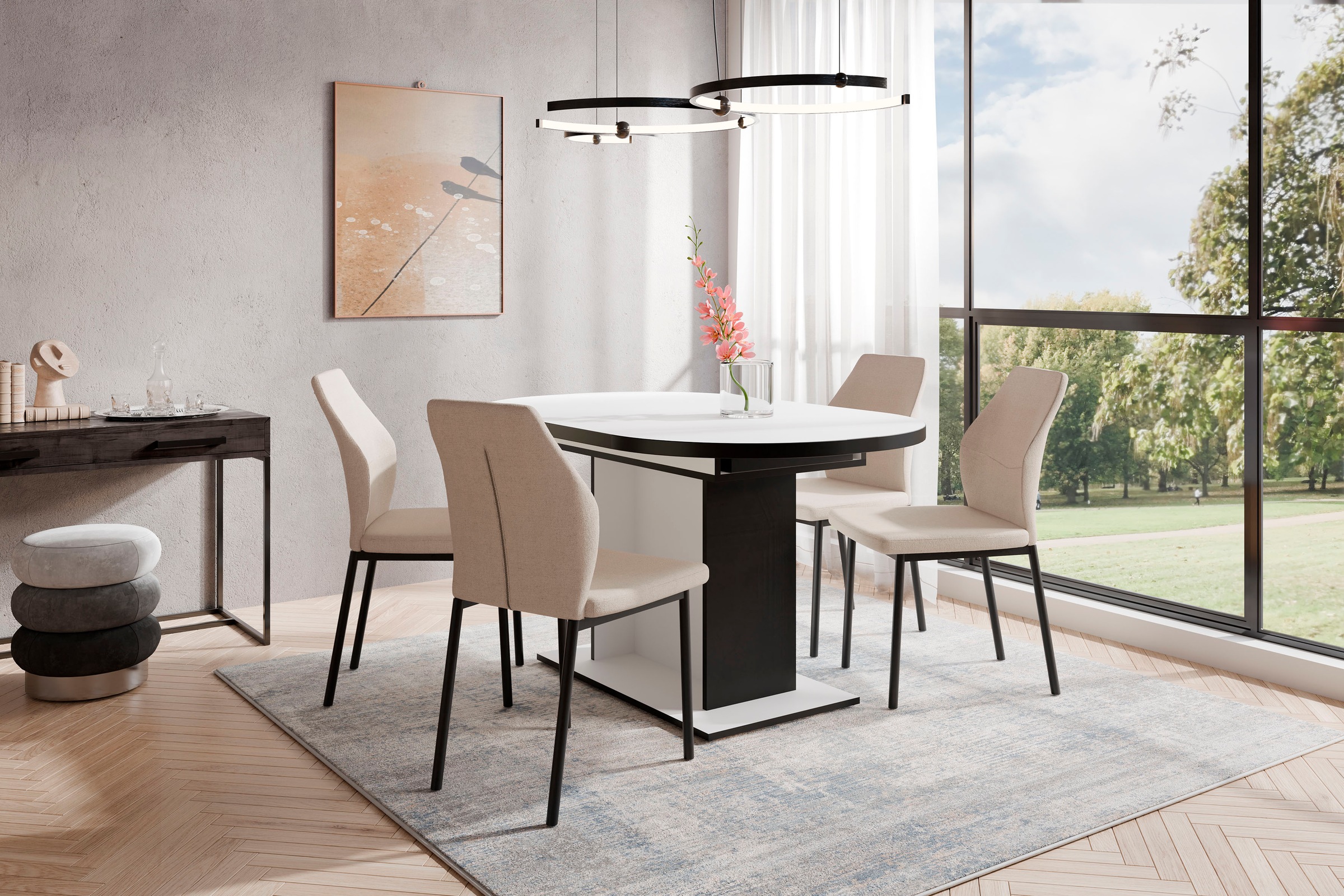 Home affaire Essgruppe »Basel, Tischgruppe mit Ausziehtisch«, (Set, 5 tlg.) günstig online kaufen