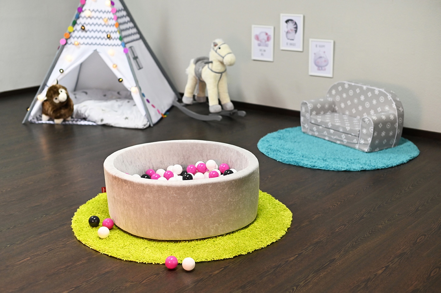 Knorrtoys® Bällebad »Soft, Grey«, mit 300 Bällen creme/Grey/rose; Made in Europe
