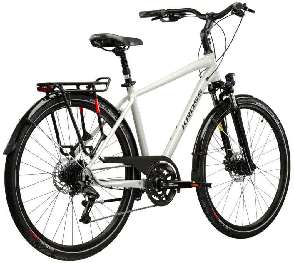 Kross Trekkingrad »KROSS Herren-Trekkingrad 28" Trans 5.0 Grau 18 Gänge 2026« 18 Gang Shimano CUES U3020 Schaltwerk Kettenschaltung