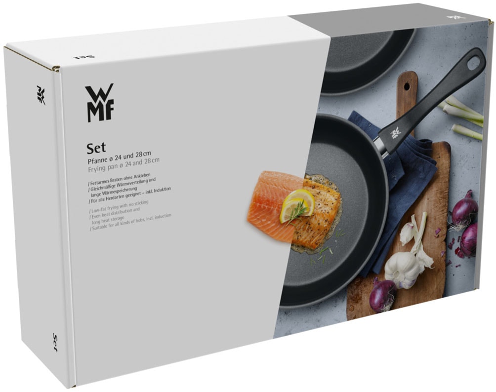 WMF Pfannen-Set »Devil, Bratpfannen Induktion, robuste Antihaftversiegelung« Cromargan® Edelstahl Rostfrei 18/10 Set, 2x Pfannen  Ø 24/28 cm, 2 Stk. tlg. TransTherm®-Allherdboden, für alle Herdarten geeignet, Bakelitgriff