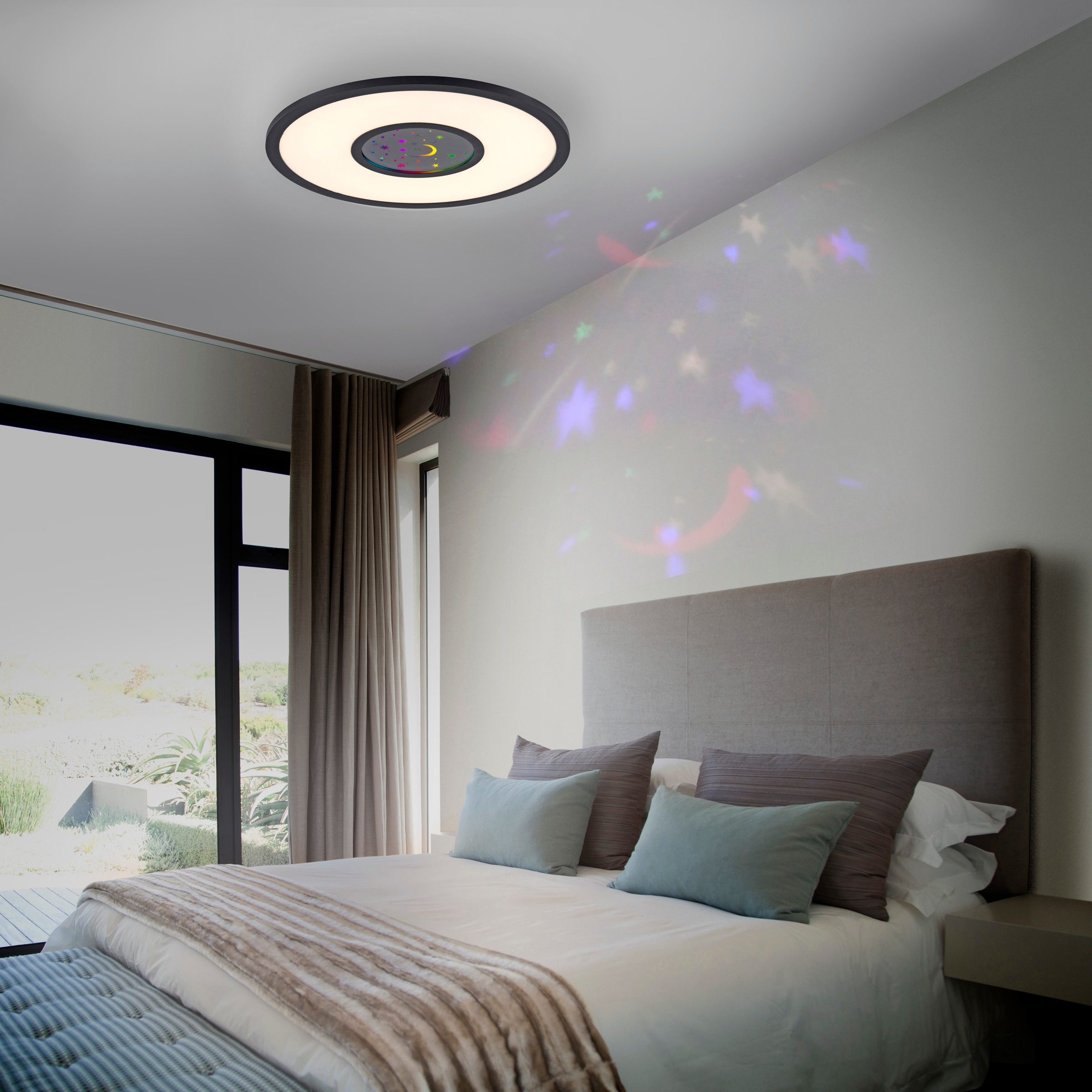 JUST LIGHT Deckenleuchte »ASTRO«, 2 flammig, Leuchtmittel LED-Board-LED-Board | LED fest integriert-LED fest integriert, LED, CCT - über Fernbedienung, RGB, dimmbar über Fernbedienung