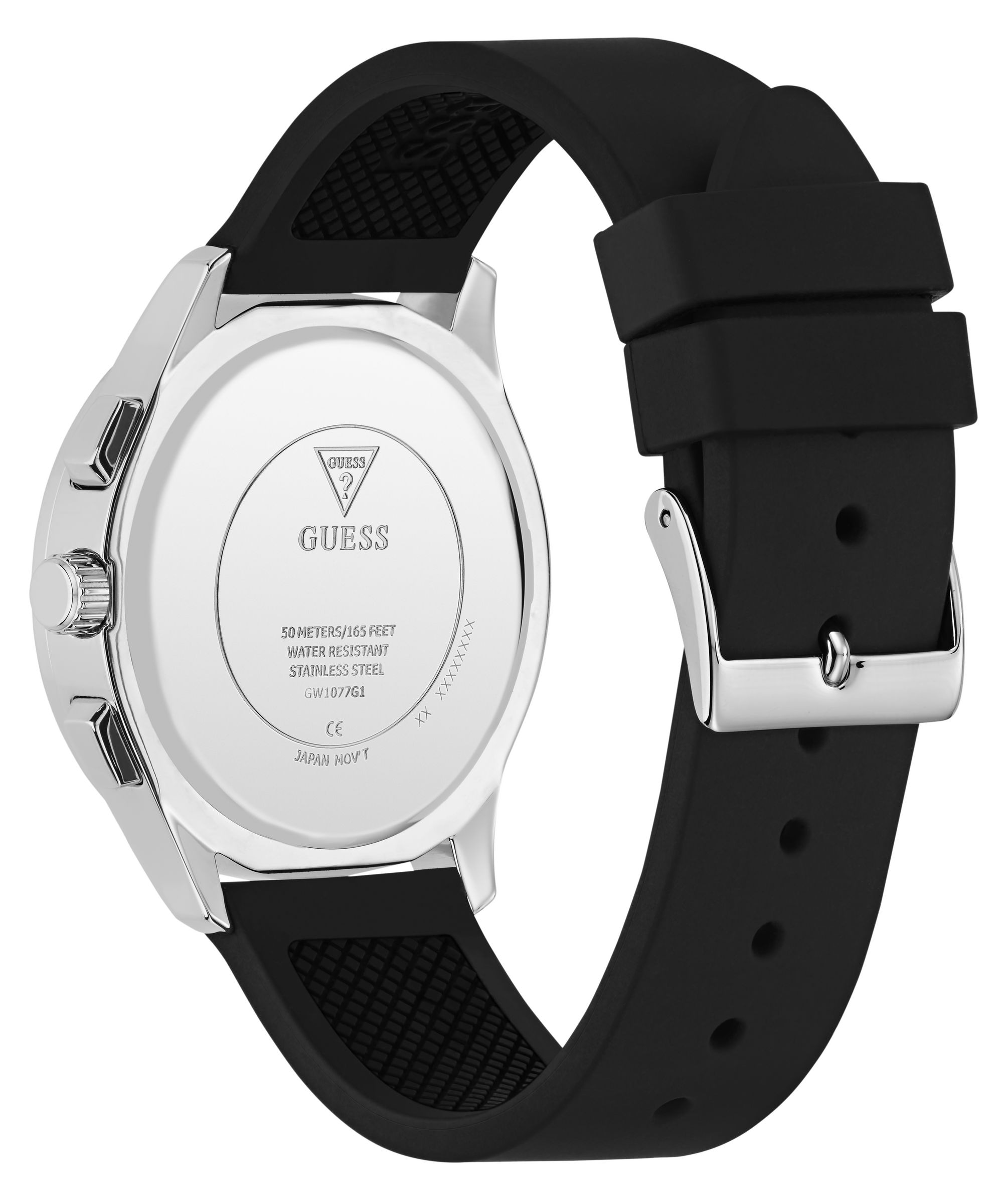 Guess Multifunktionsuhr »PALMER« Quarzuhr, Armbanduhr, Herrenuhr, Silikonarmband, analog, Wochentag