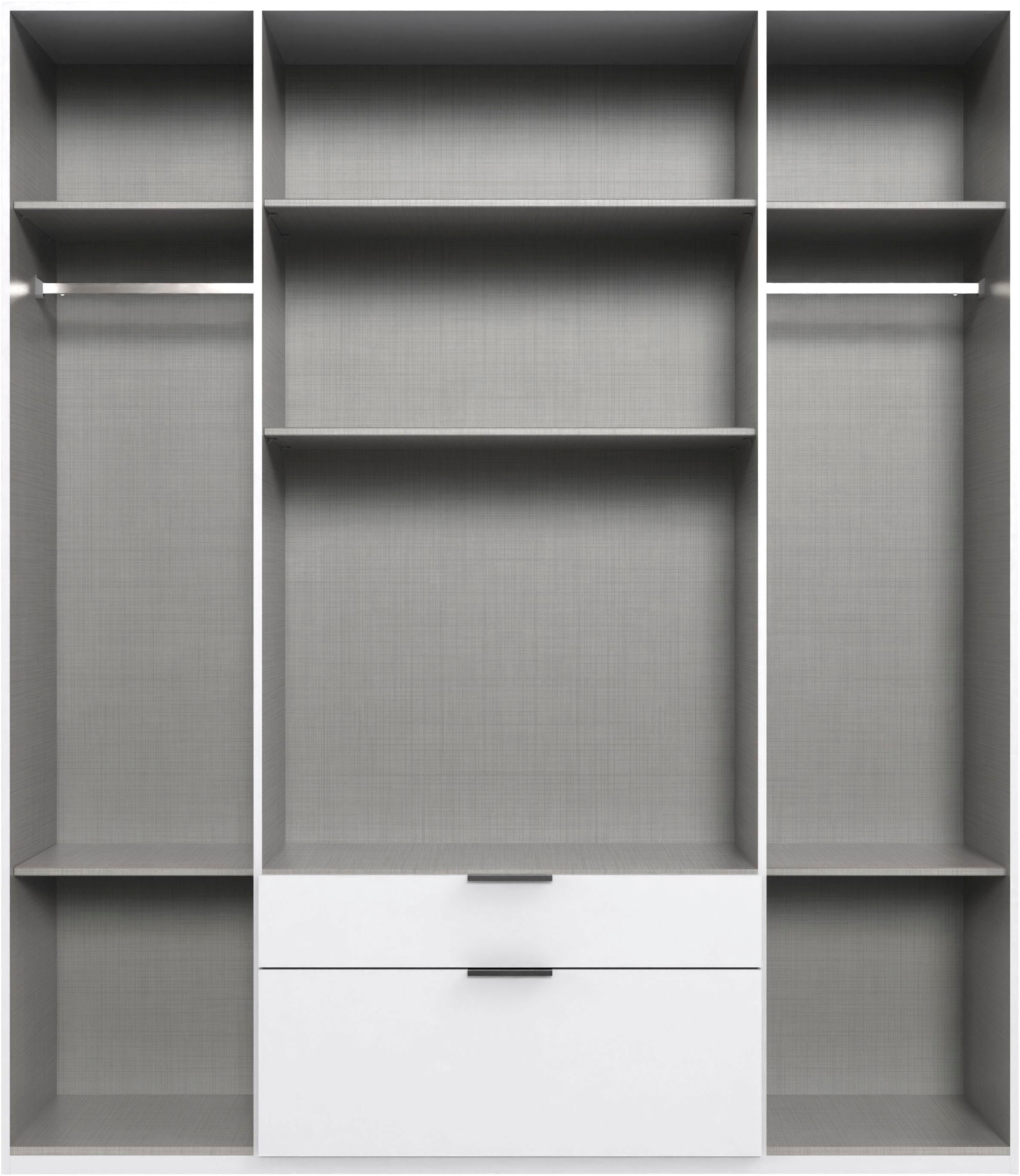Wimex Drehtürenschrank »Mugano, 135 oder 180cm breit, 208 oder 236cm hoch, Made in Germany«, (mit langen oder kurzen Griffen aus Metall), wahlweise mit oder ohne Spiegel, mit Schubladen