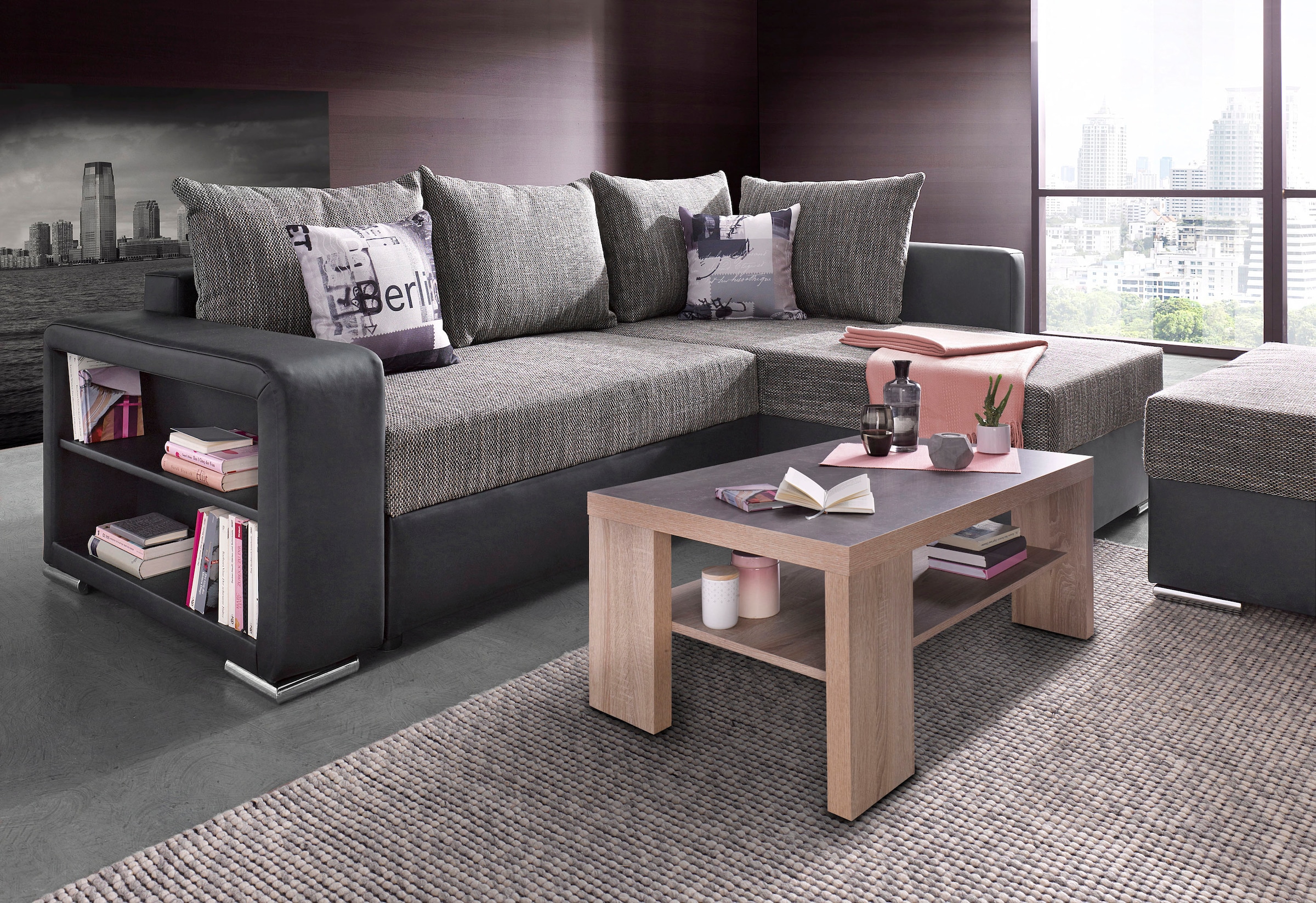 COLLECTION AB Ecksofa »John L-Form« mit Bettfunktion, Bettkasten und integr günstig online kaufen