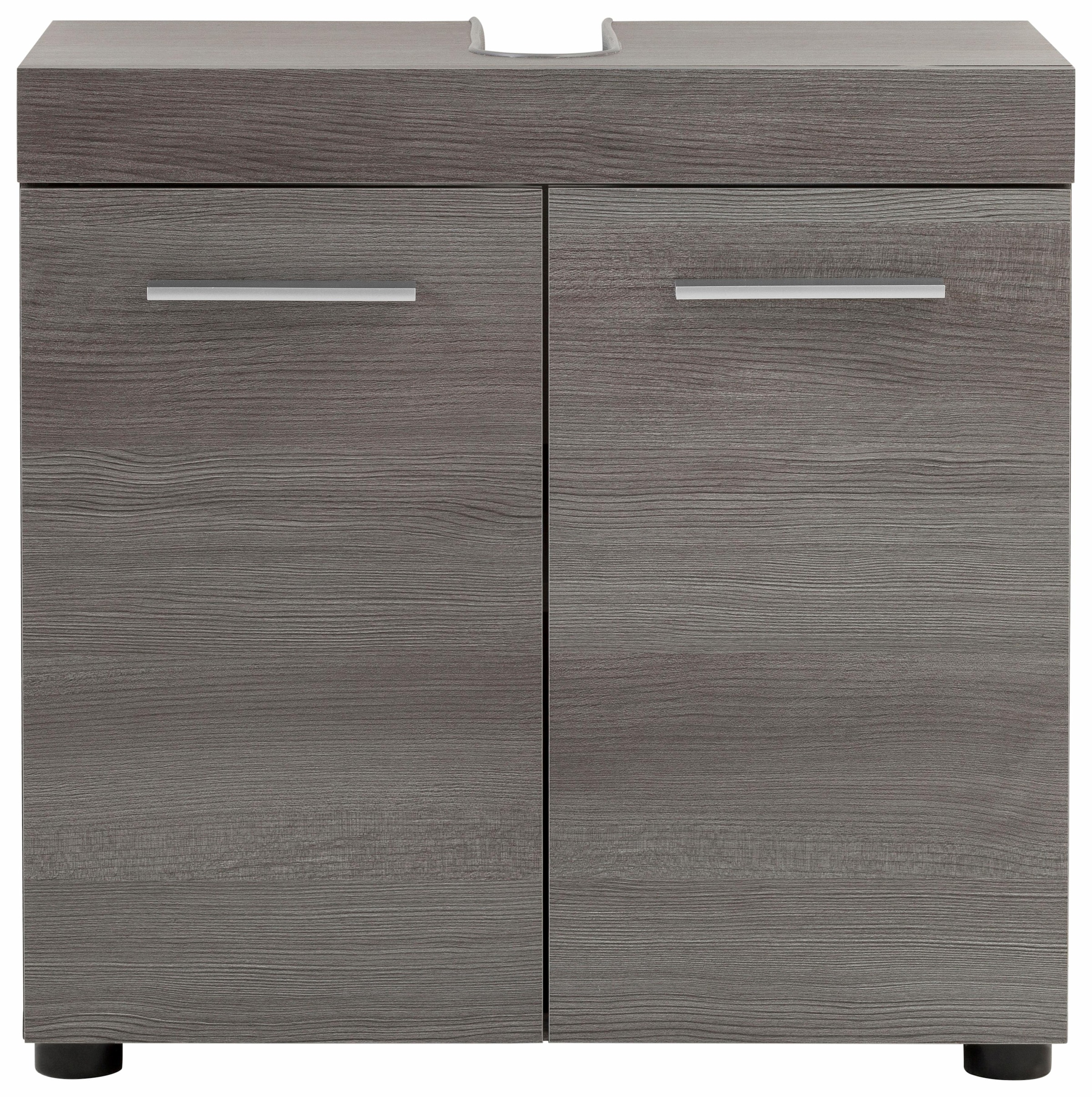 welltime Waschbeckenunterschrank »Royan«, Waschtisch mit 2 Fächern in Rauchsilber - Maße (B/T/H) 58/31/57 cm