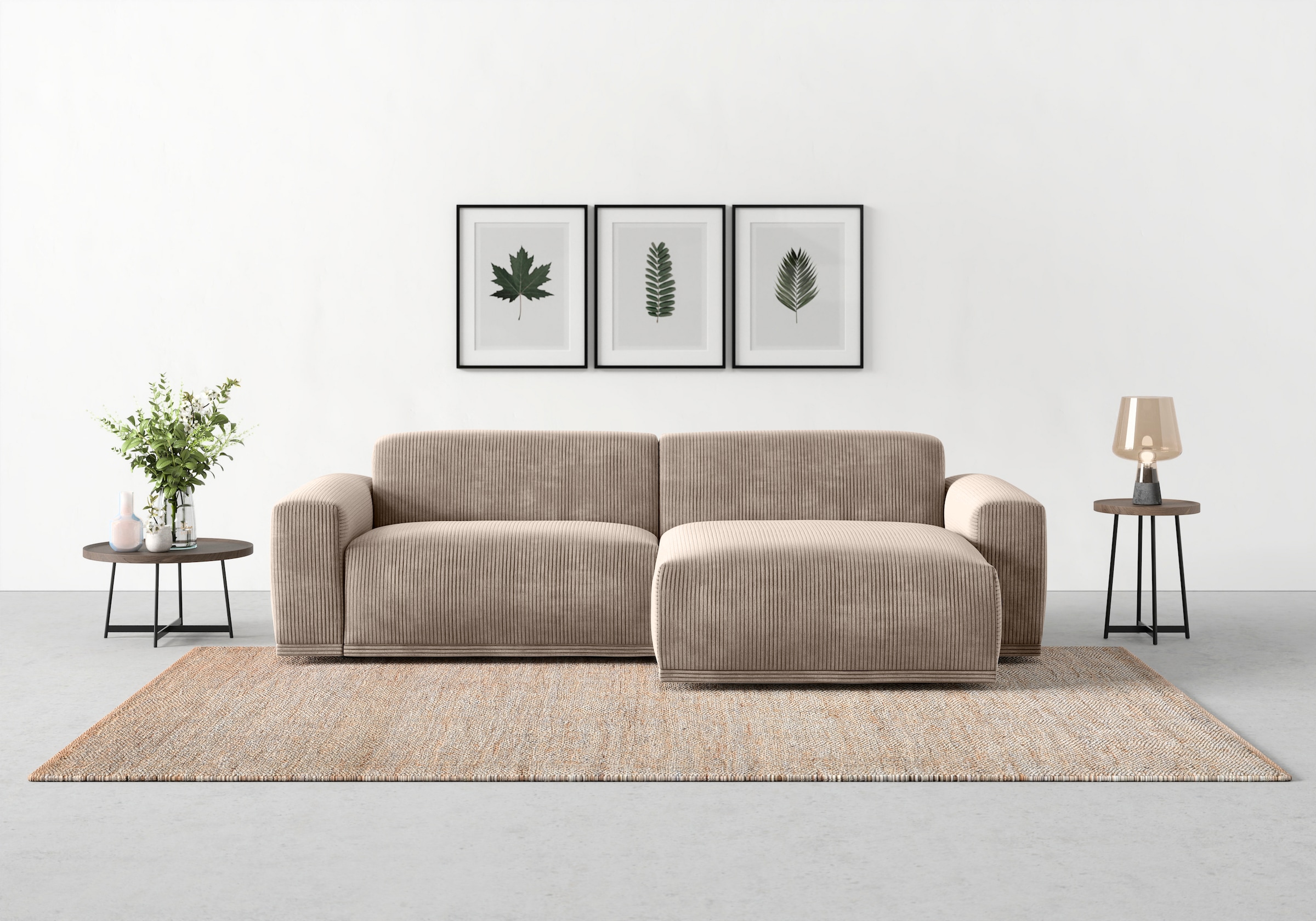 TRENDMANUFAKTUR Ecksofa Braga, mit hochwertigem Kaltschaum, L-Form, in Cord günstig online kaufen