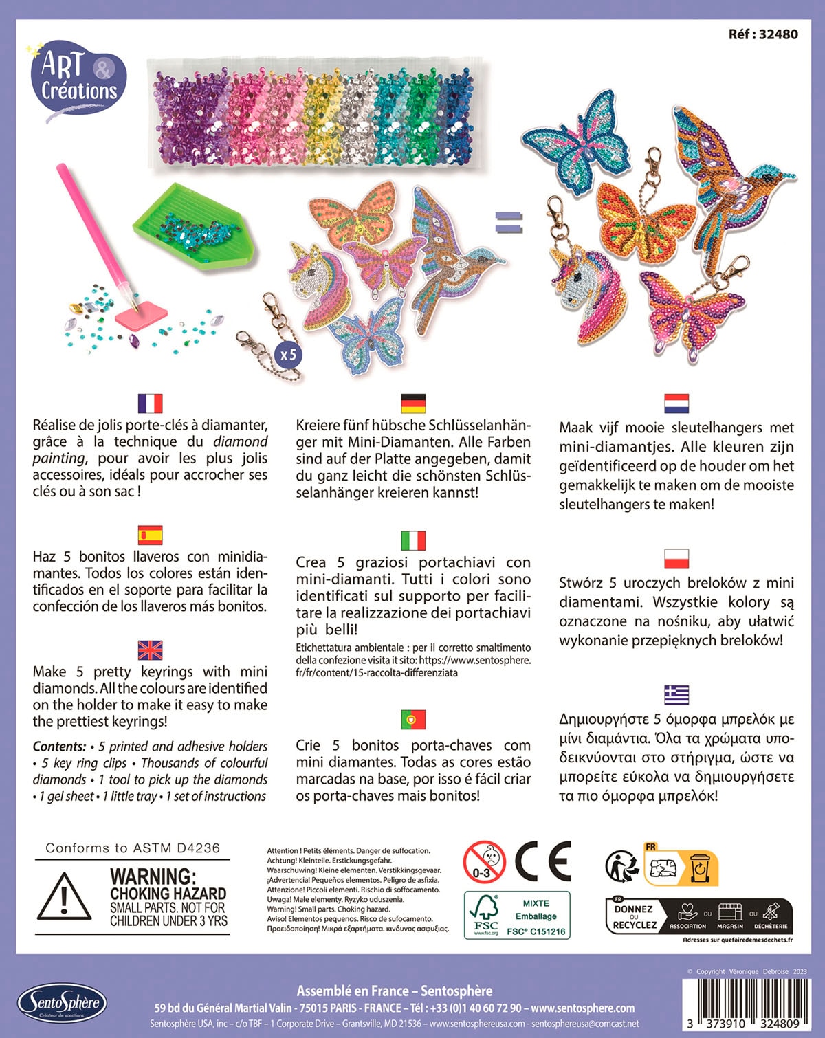 SentoSphere Kreativset »Bastelset Strassstein-Schlüsselanhänger«