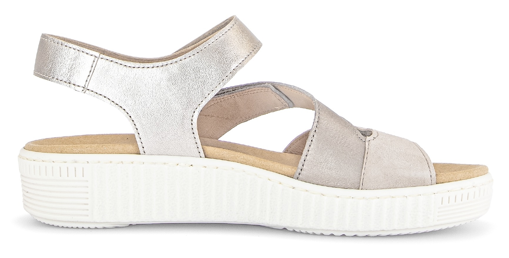 Gabor Keilsandalette  , Sommerschuh, Riemchensandale mit regulierbaren Klettriemchen