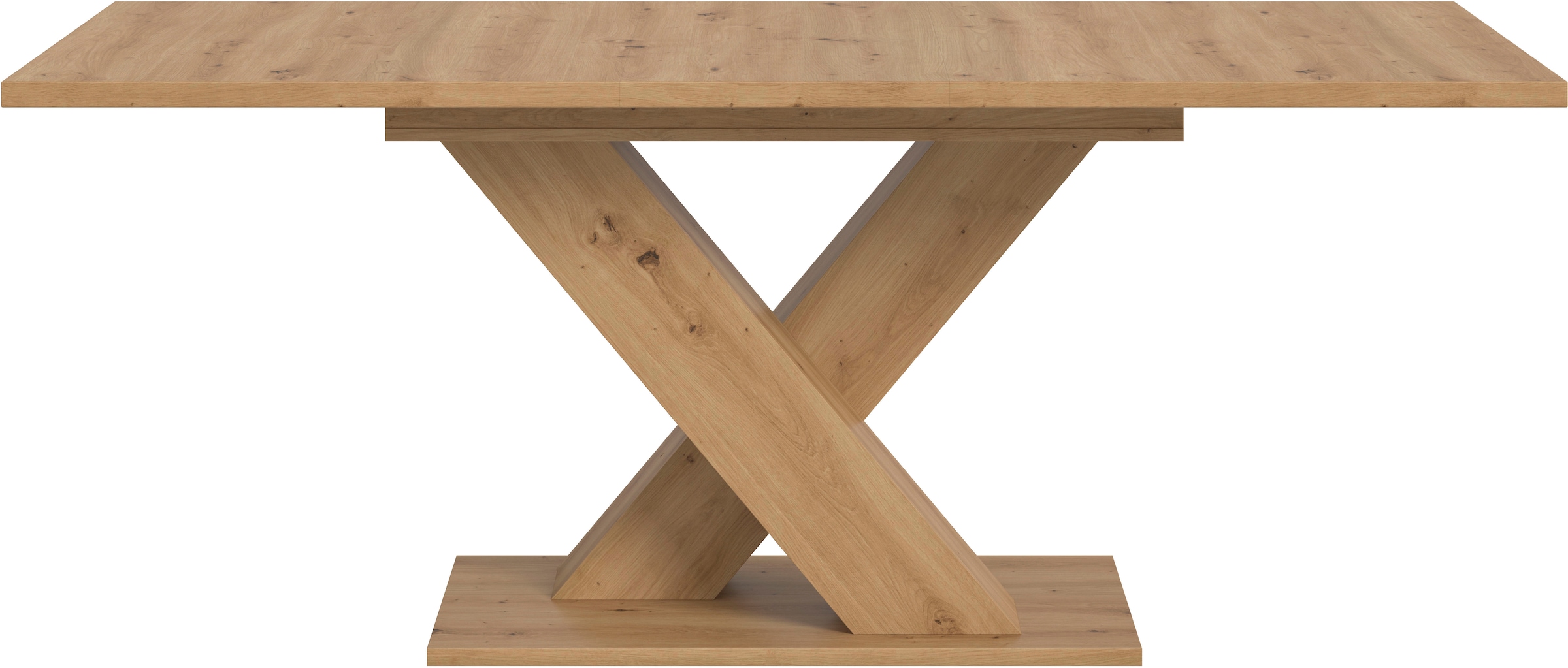 INOSIGN Esstisch »Motus, ausziehbar 150 -190 cm, inklusive 40 cm Einlegeplatte«, (Set, 1 St.), X-Gestell mit Bodenplatte, Tisch, Küchentisch, Esszimmer, Küche