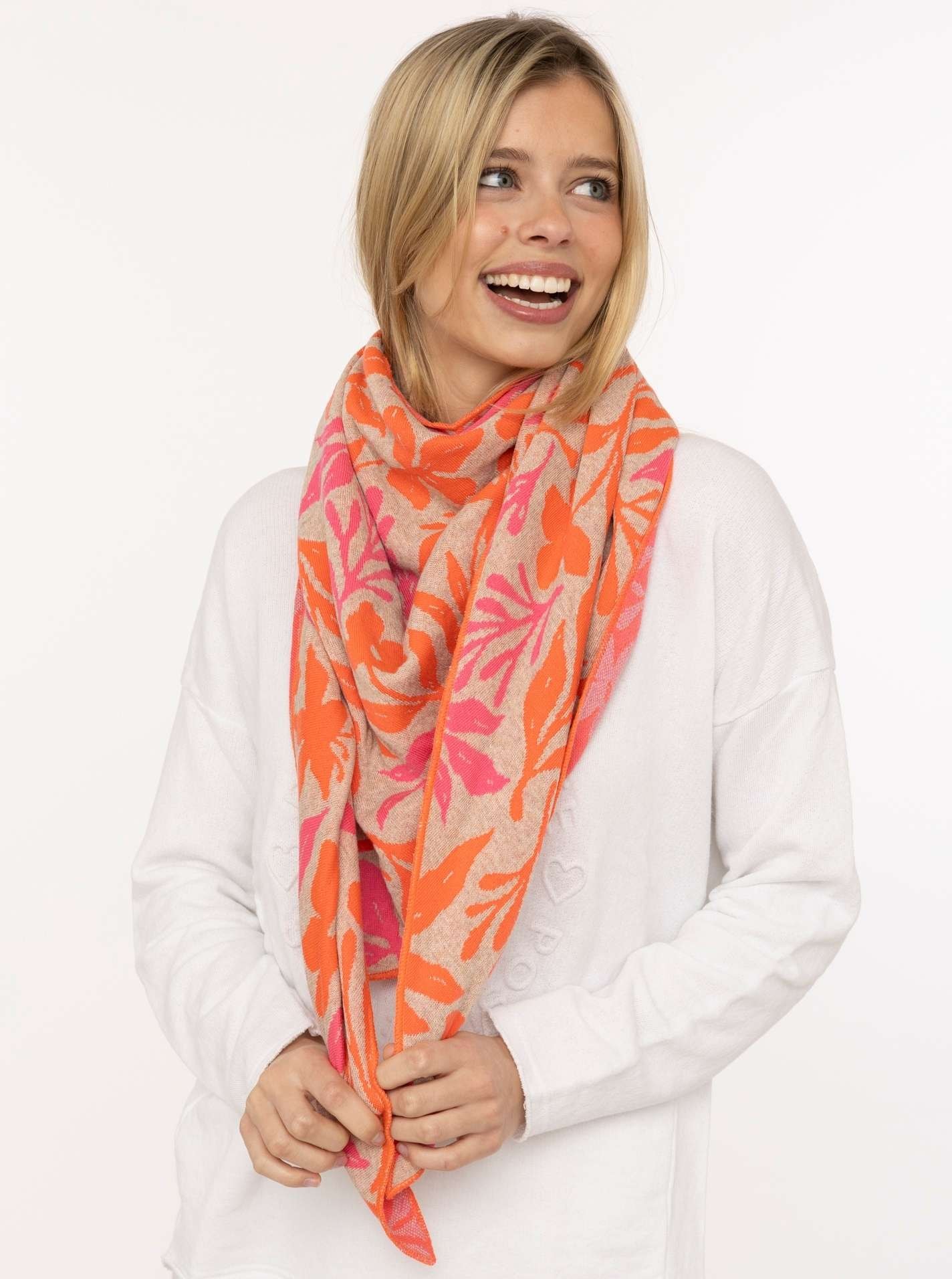 Zwillingsherz Dreieckstuch »"Blätter Mix"« florales Muster, leuchtende Farben, Mode Tuch