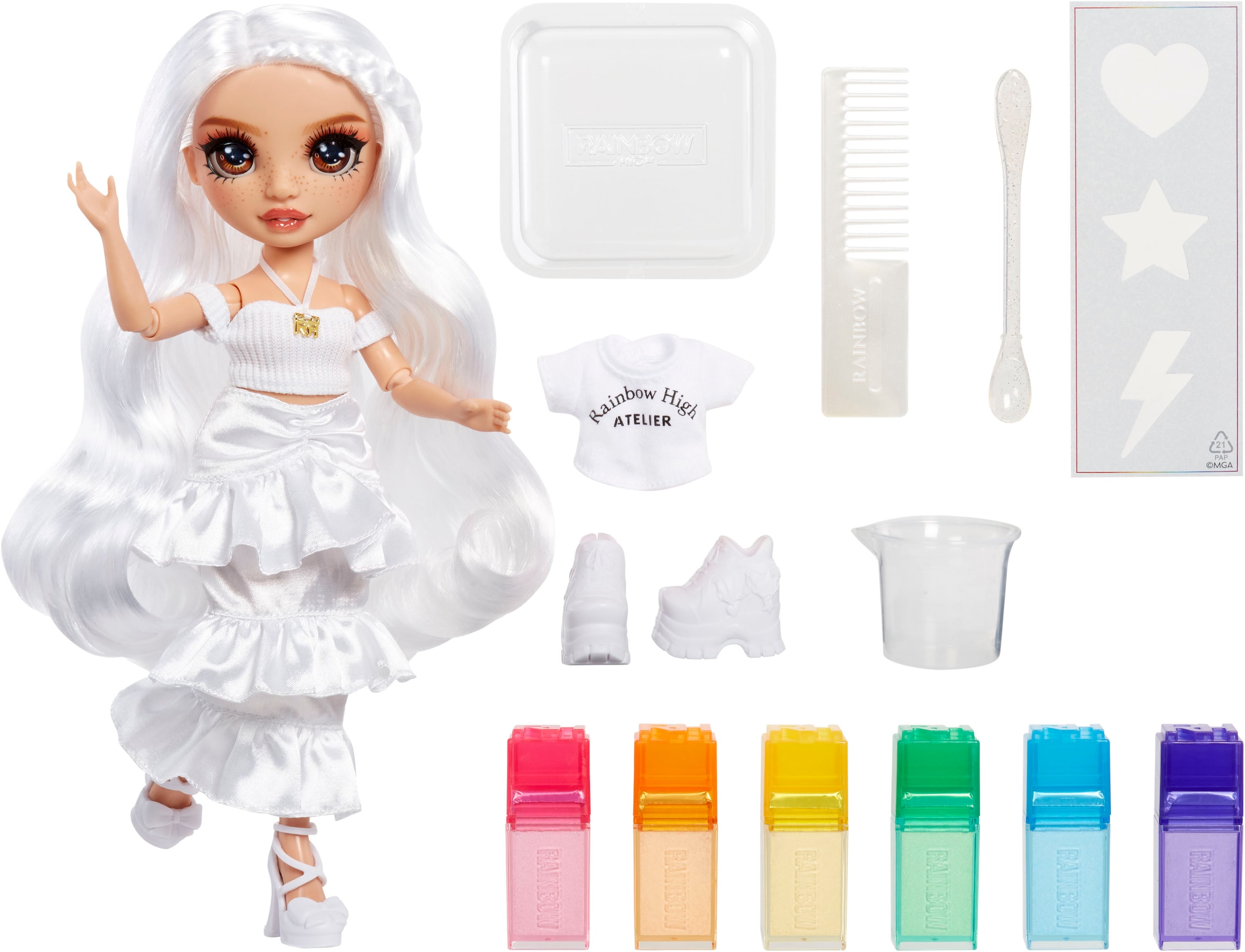 RAINBOW HIGH Anziehpuppe »Rainbow High WaterColor & Create NEW Theme Dolls - brown eyes«