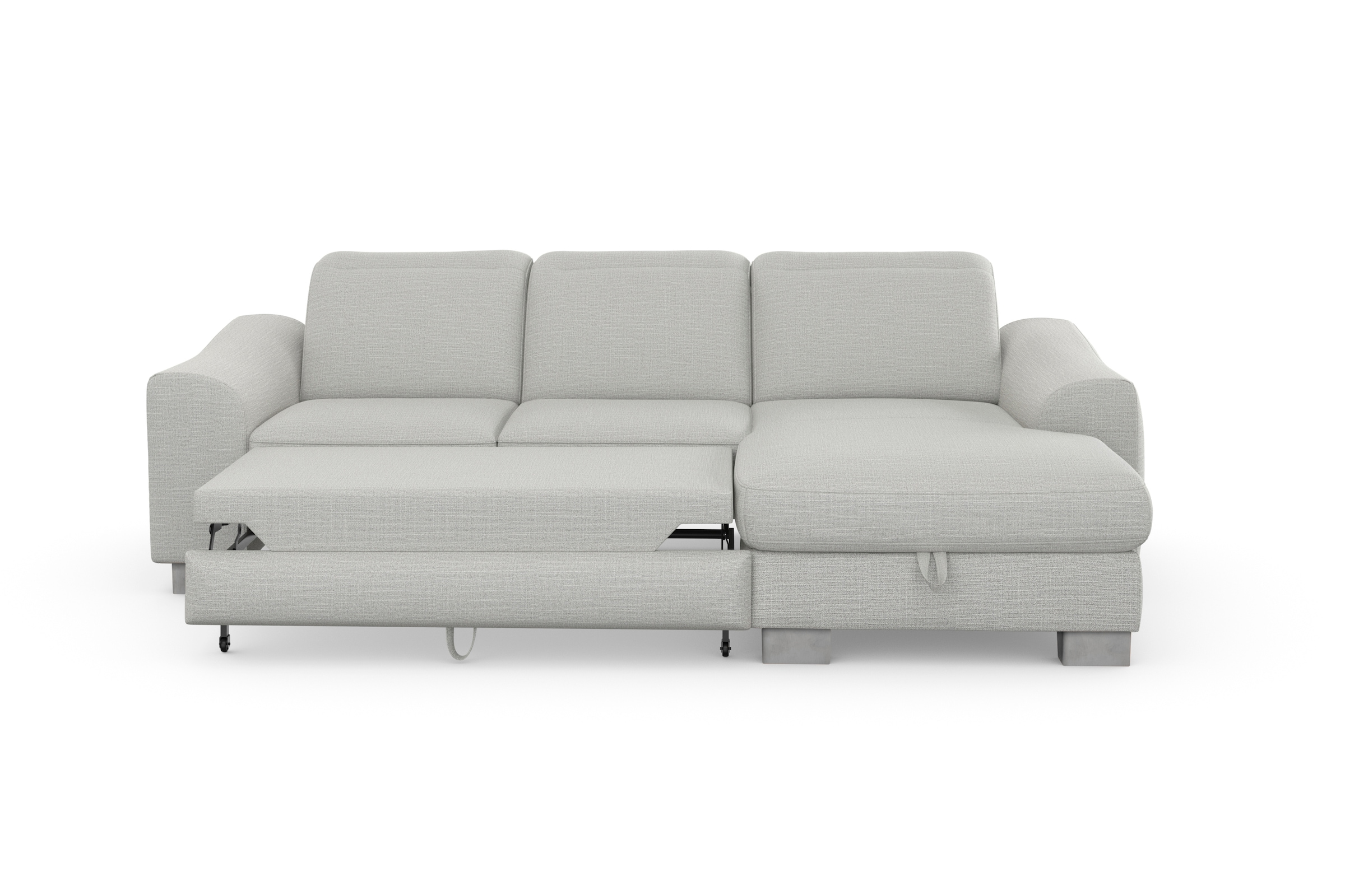 sit&more Ecksofa »Dundee L-Form«, mit Federkern und Edelstahlfüßen, wahlweise mit Kopfteilverstellung