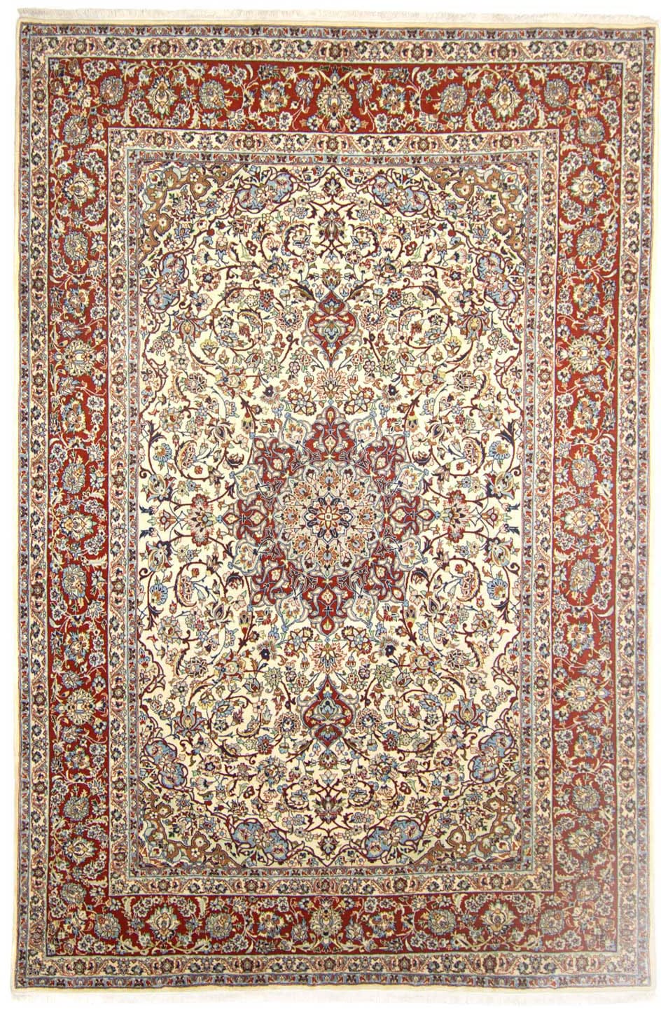 morgenland Wollteppich »Keshan Medaillon Beige 356 x 259 cm«, rechteckig, 1 günstig online kaufen