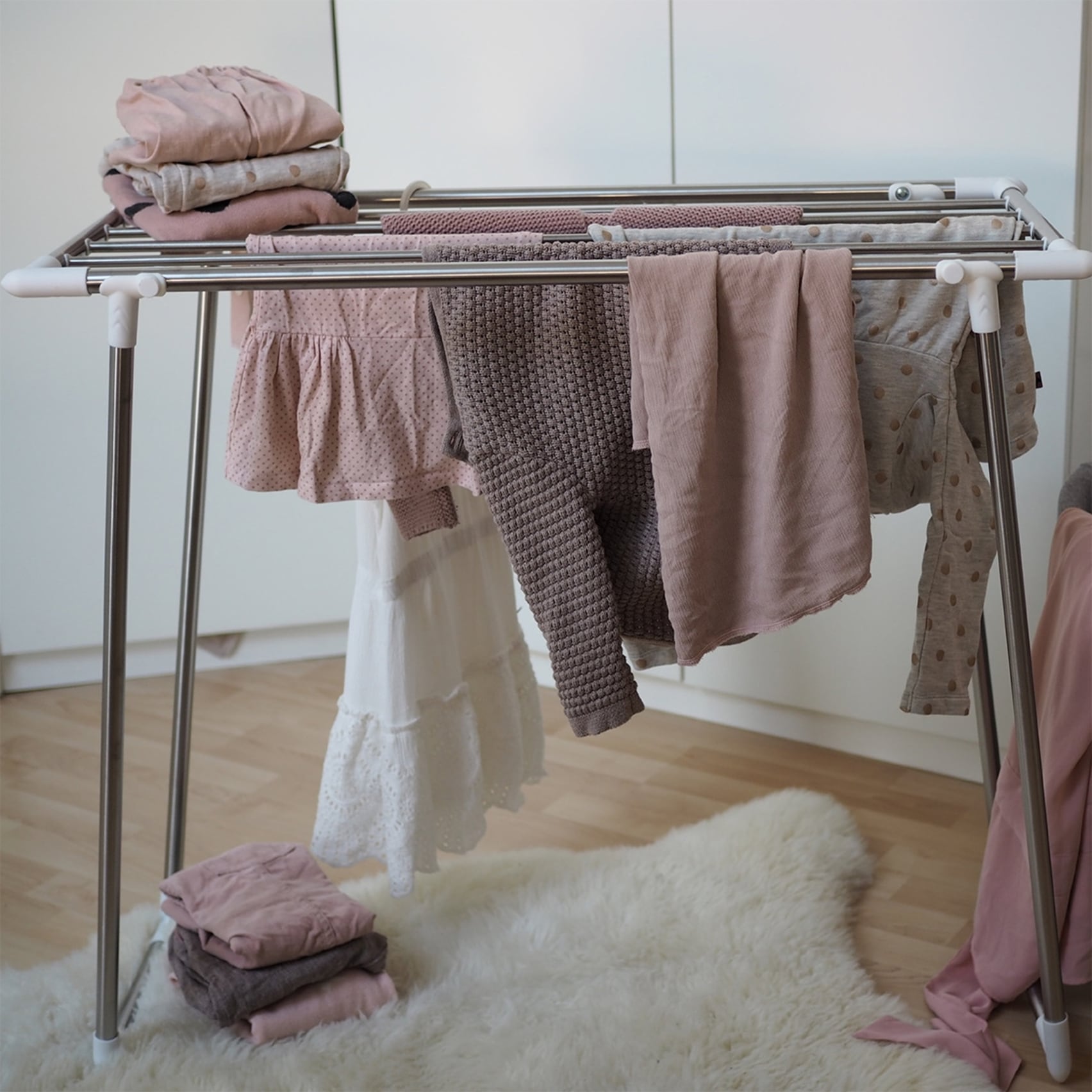 WENKO Wäscheständer »Modell Profi Single«, schmaler Wäschetrockner, 5,50 m Trockenlänge, für Balkon & Badewanne