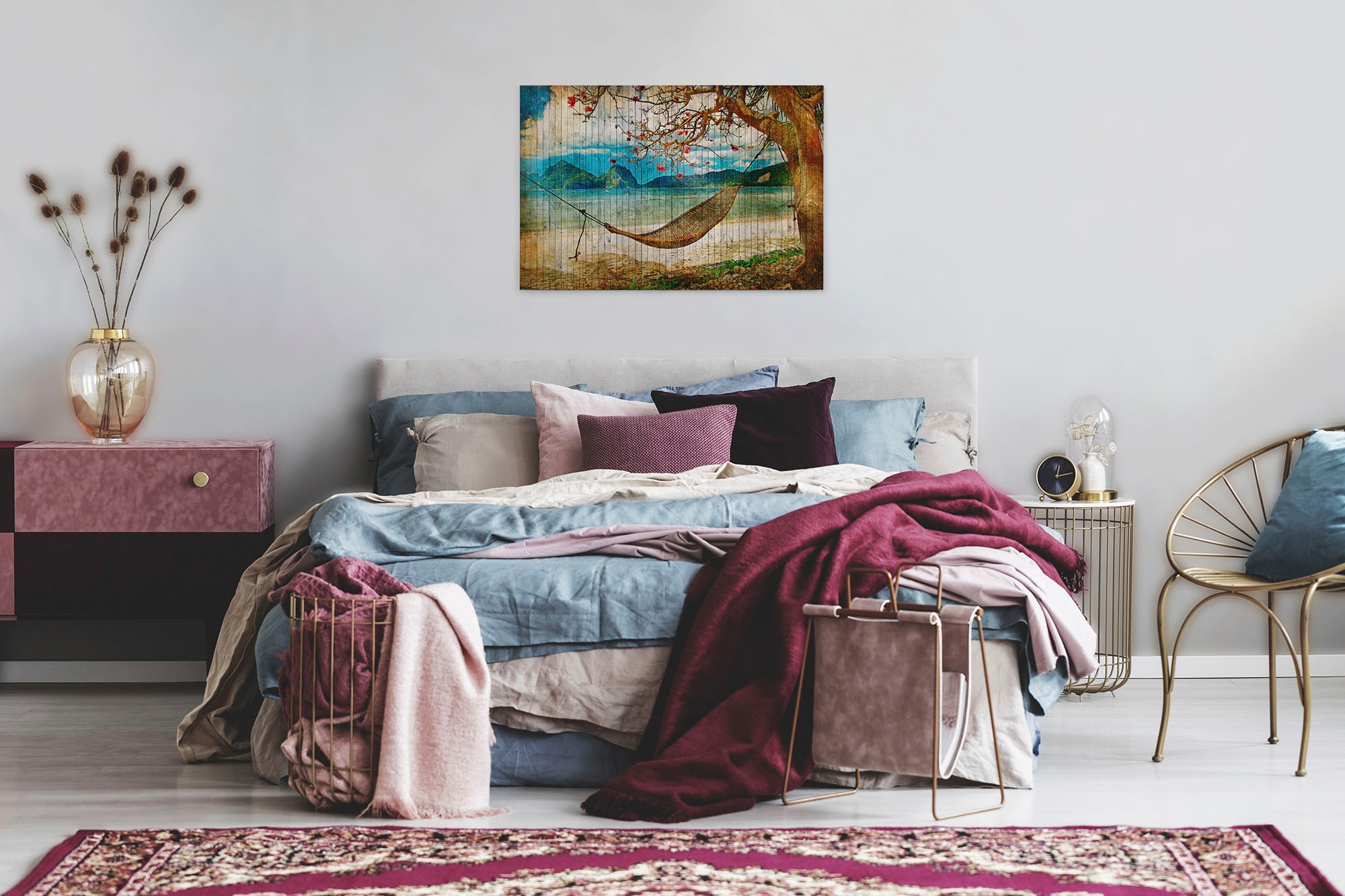 A.S. Création Leinwandbild »tahiti«, Kunst-Strand-Meer, (1 St.), Keilrahmen Bild Insel Leinwand-Bild Wohnzimmer modern Wandbild Kinder