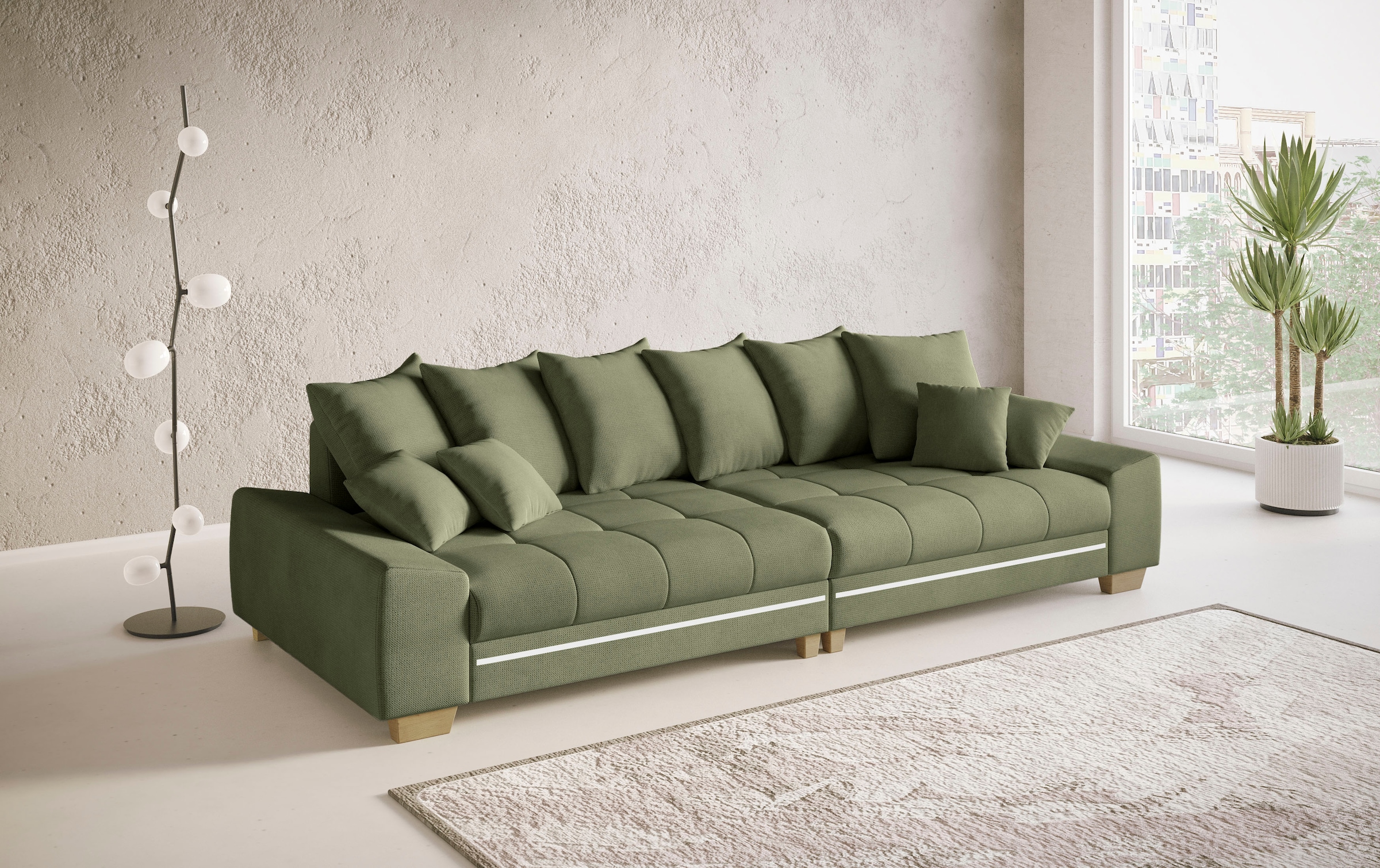 Mr. Couch Big-Sofa »Nikita II«, mit RGB-LED Beleuchtung, wahlweise mit Kaltschaum