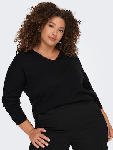 ONLY CARMAKOMA V-Ausschnitt-Pullover »CARMARGARETA LS PULLOVER KNT NOOS«