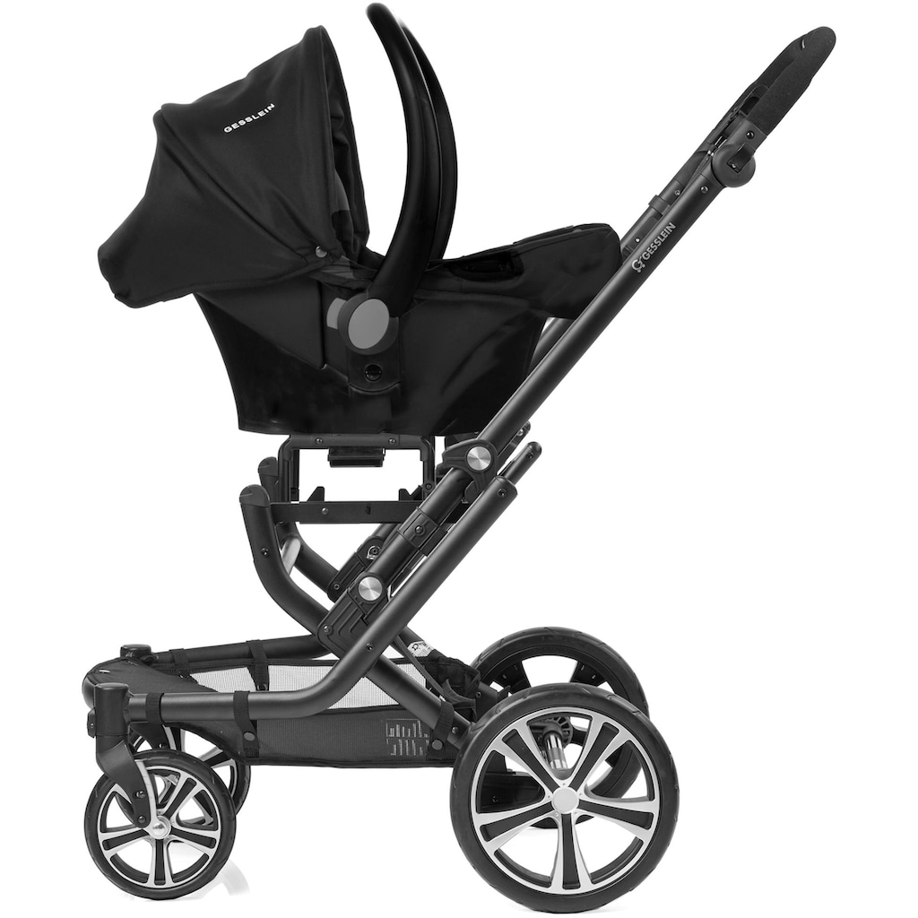 Gesslein Kombi-Kinderwagen »F6 Air+, Eloxiert Graphit mit Tragetasche C1 Lift, Anker«