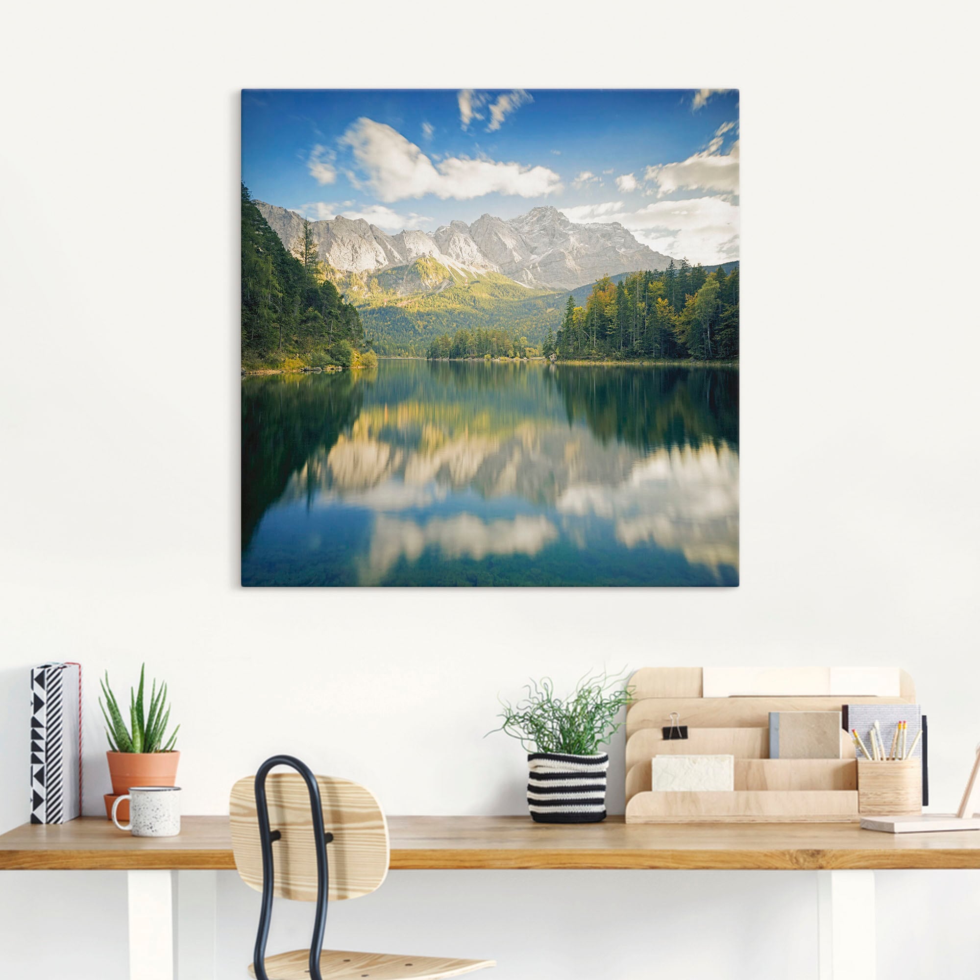 Artland Wandbild "Zugspitze mit Eibsee", Berge & Alpenbilder, (1 St.), als günstig online kaufen