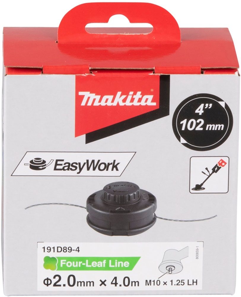 Makita Fadenspule »191D89-4«, 2-Fadenkopf Tap&Go, M10x1,25LH, 2,0 mm, Four-Leaf Mähfaden