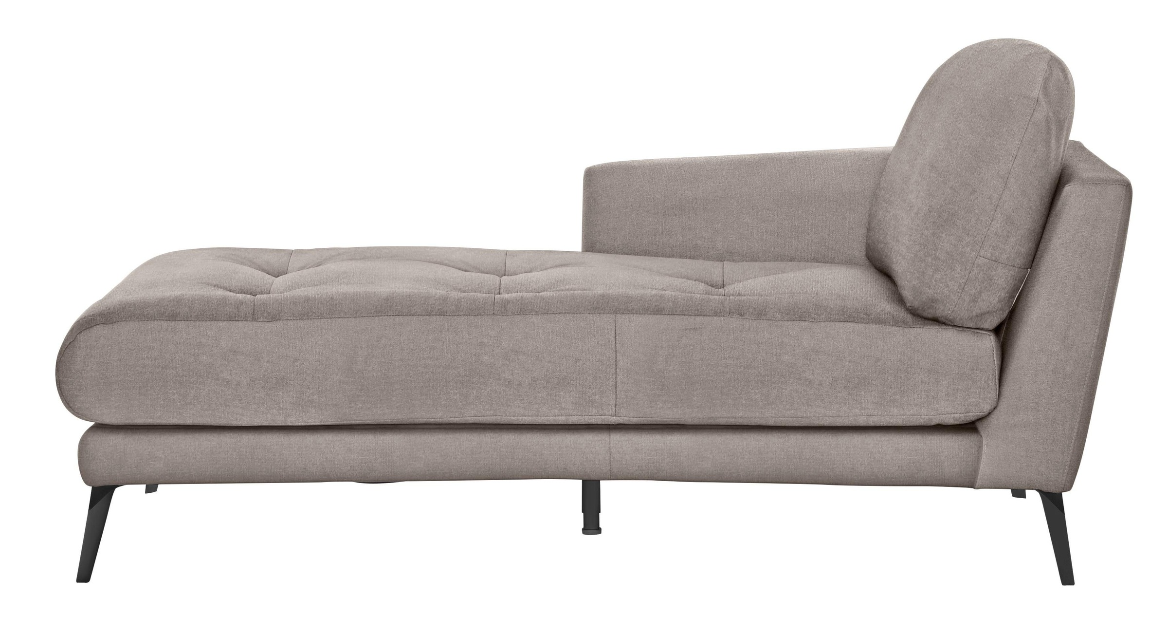 W.SCHILLIG Chaiselongue »softy«, mit dekorativer Heftung im Sitz, Füße schwarz pulverbeschichtet