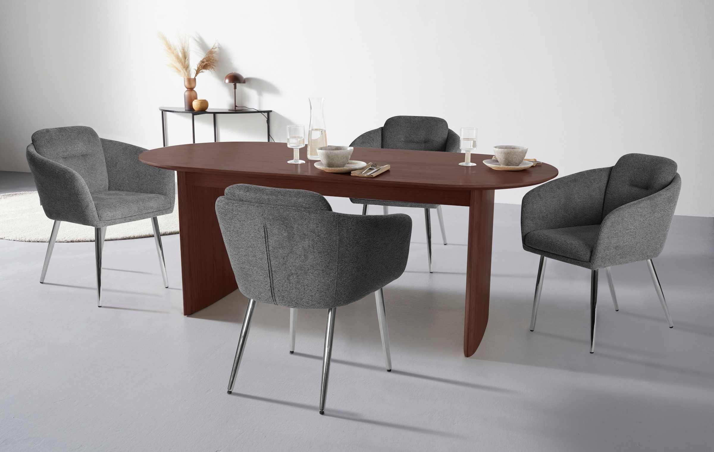 LeGer Home by Lena Gercke Esszimmerstuhl »Fleur« (Set) 2 Stk.Strukturstoff, ergonomisches Design, gesteppte Rückenlehne