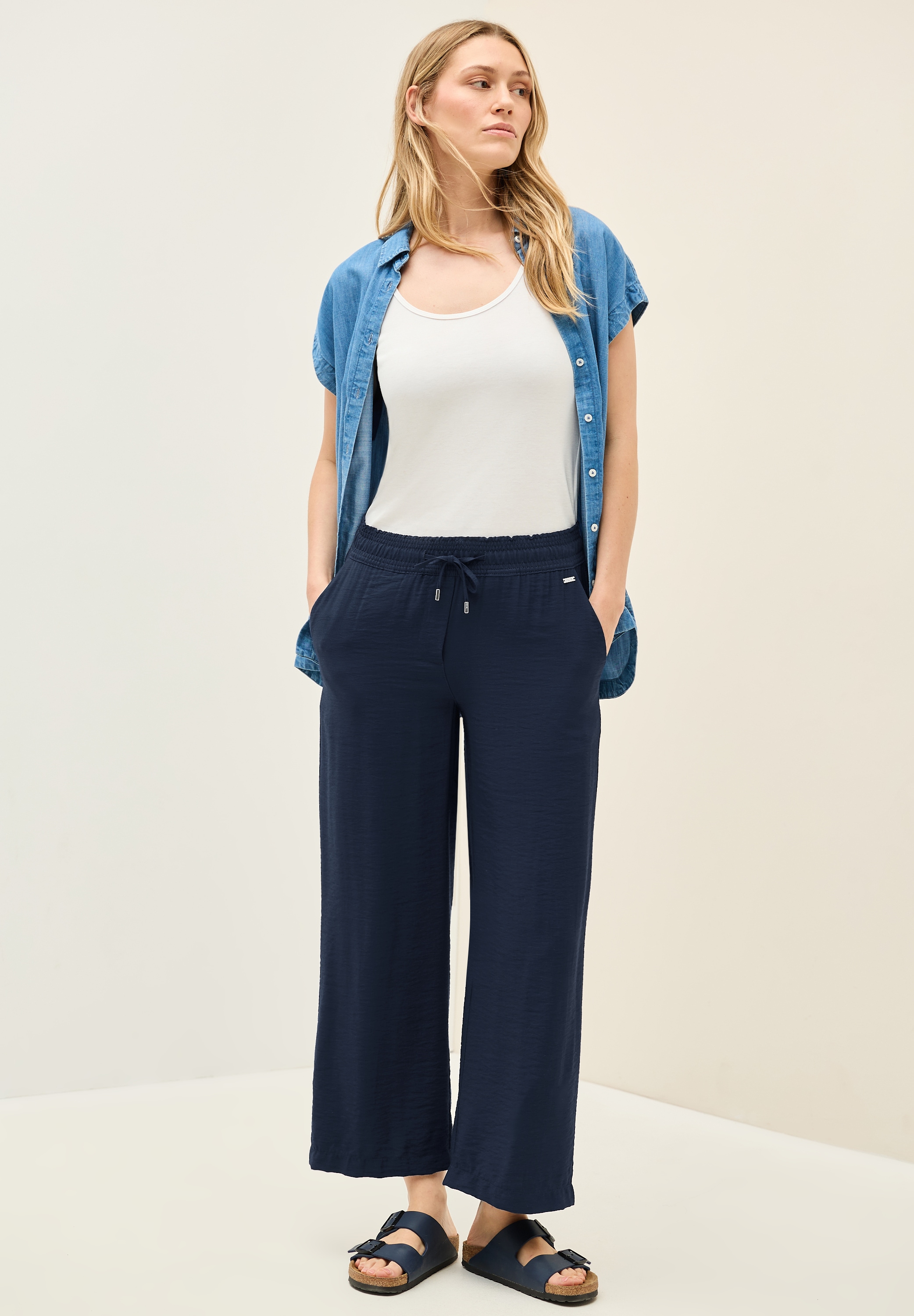 Cecil Stoffhose »Style Neele«, 7/8 Twill mit Struktur
