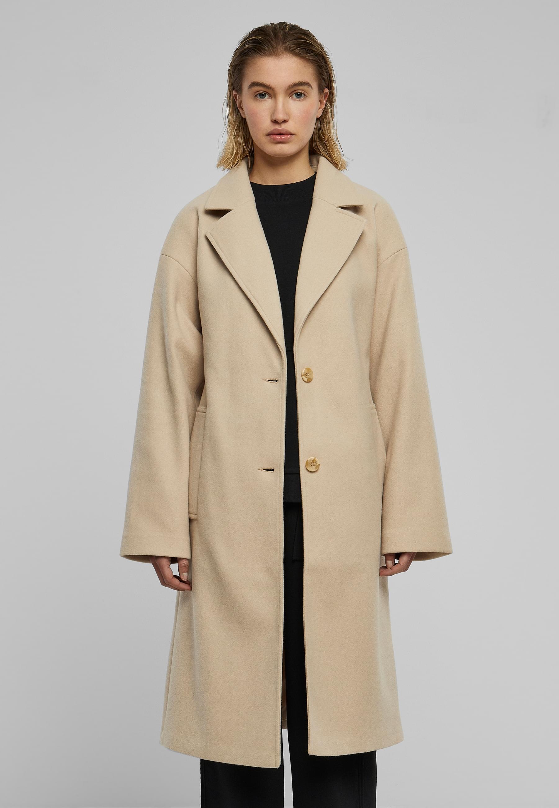 URBAN CLASSICS Winterjacke »Urban Classics Damen Ladies Oversized Long Coat« 1 Stk. tlg. ohne Kapuze