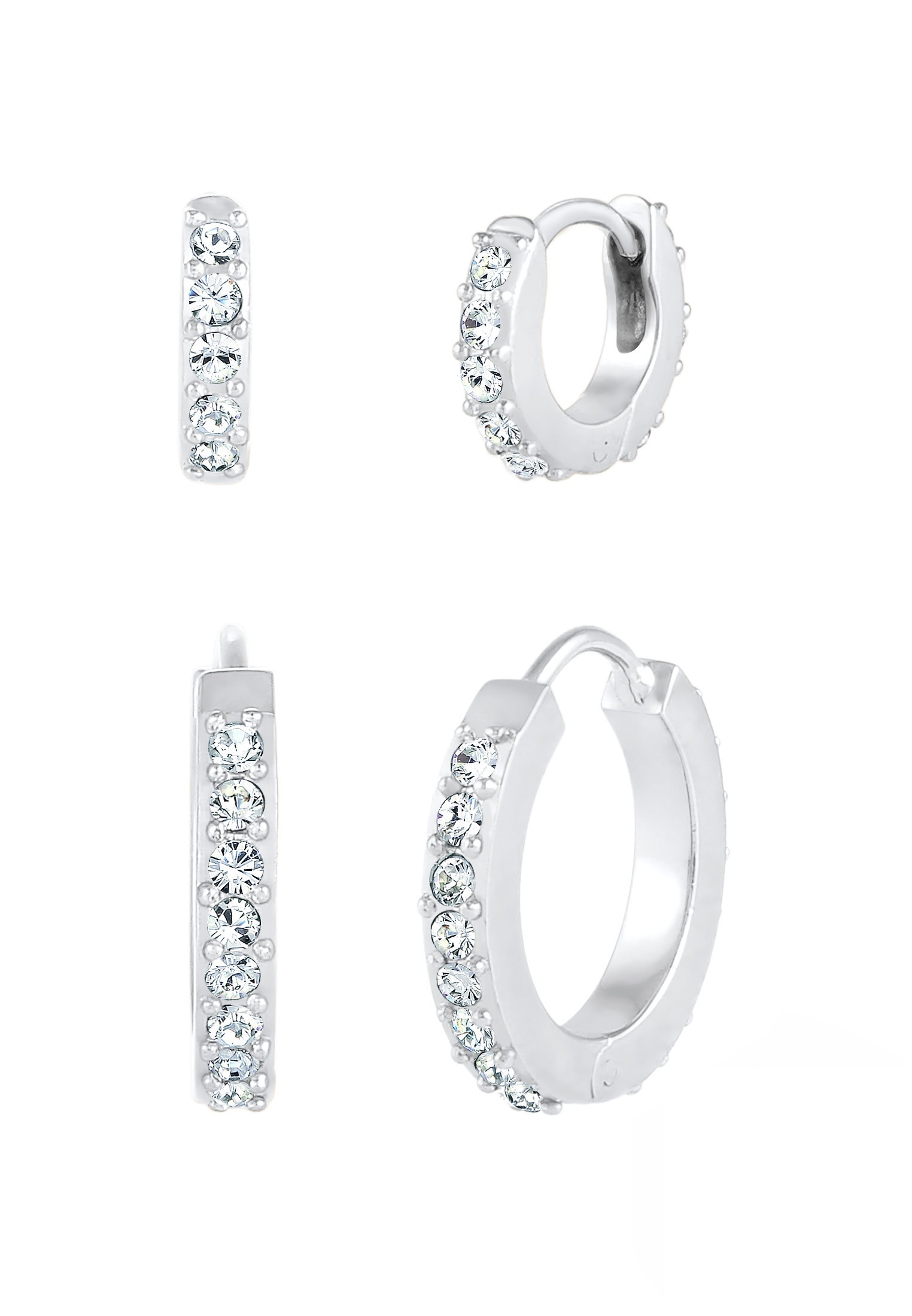 Elli Paar Creolen »Creolen 2er Set 925 Silber, mit Kristallen von Swarovski®«