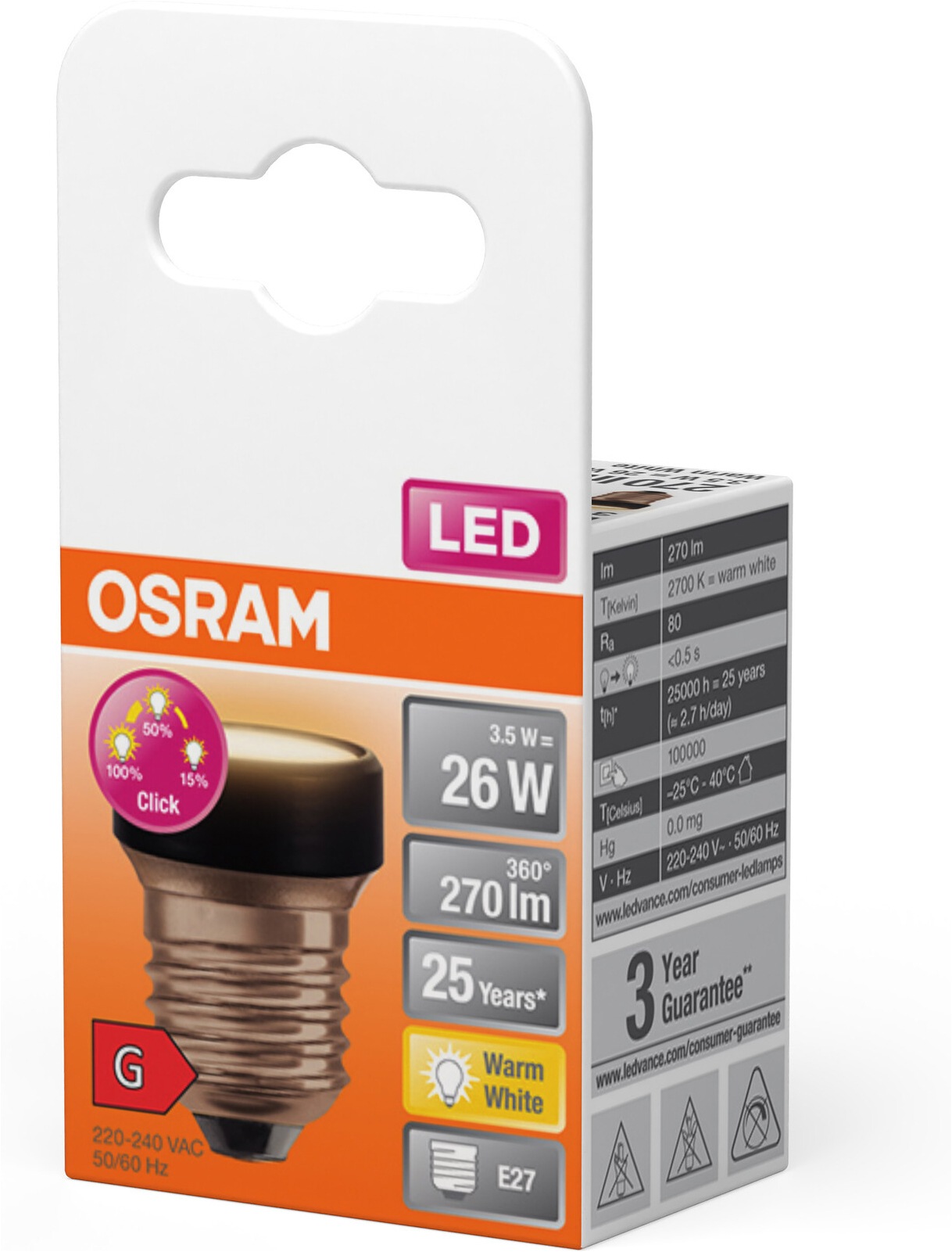 Osram LED-Leuchtmittel »LED STAR FLAT« E27 1 Stk. Warmweiß
