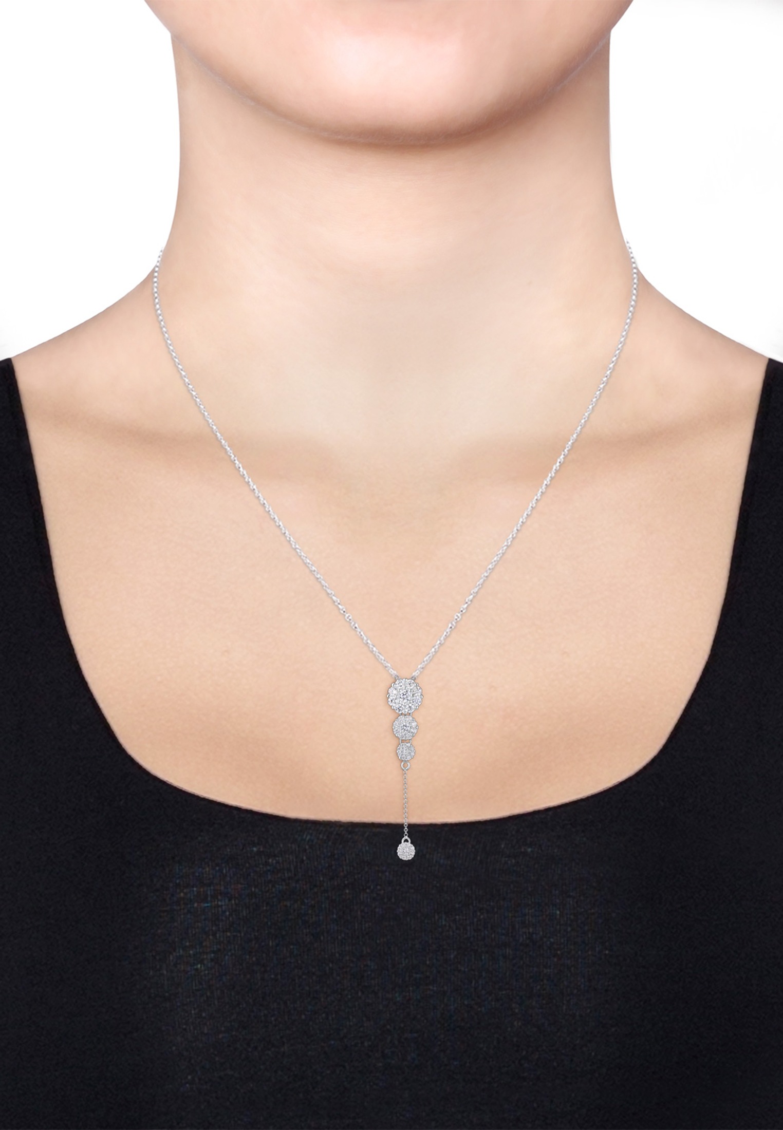 Elli Collierkettchen »Y-Kette Zirkonia Kristalle 925 Sterling Silber«