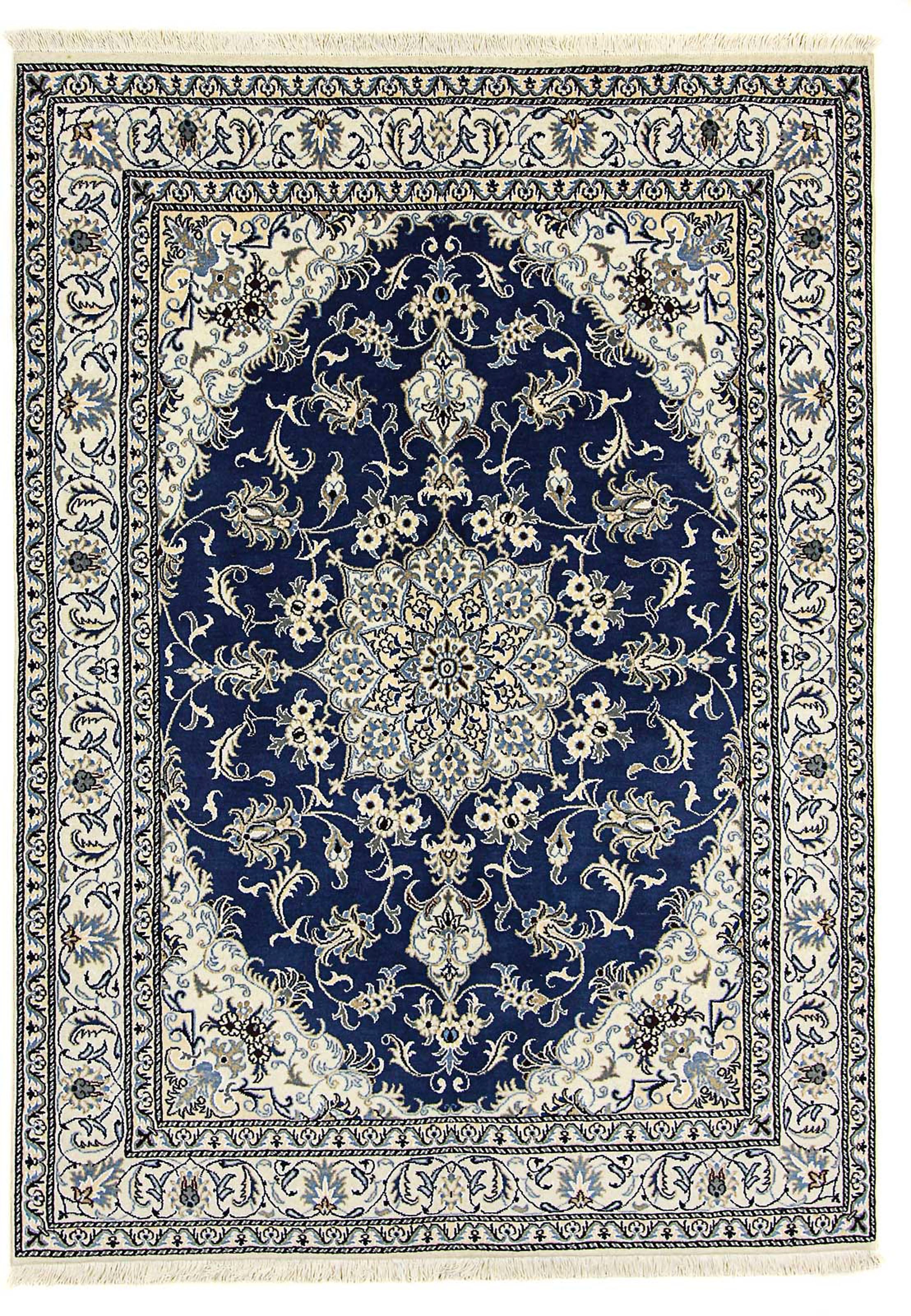 morgenland Orientteppich »Perser - Nain - 236 x 168 cm - blau«, rechteckig, günstig online kaufen