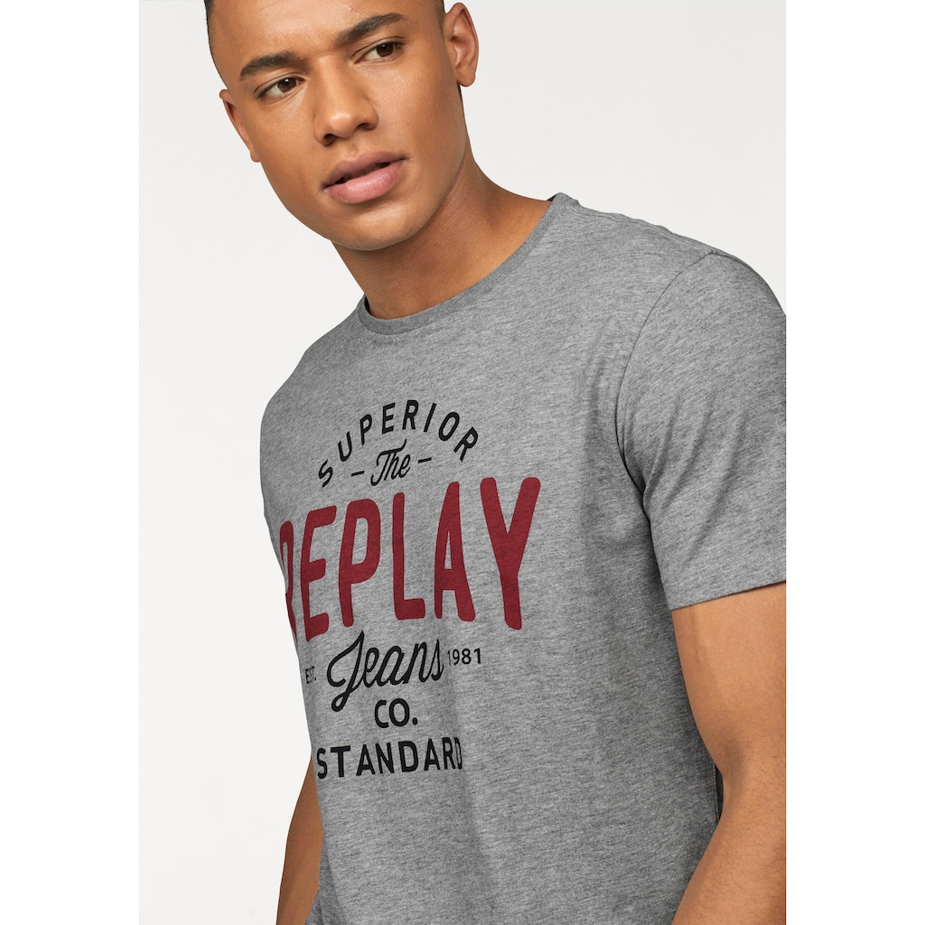 Replay T-Shirt, mit Markendruck