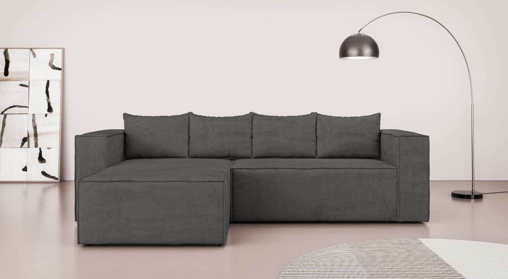 Home affaire Ecksofa »LINCOLNVILLE mit Bettfunktion und Bettkasten, Maße B/ günstig online kaufen