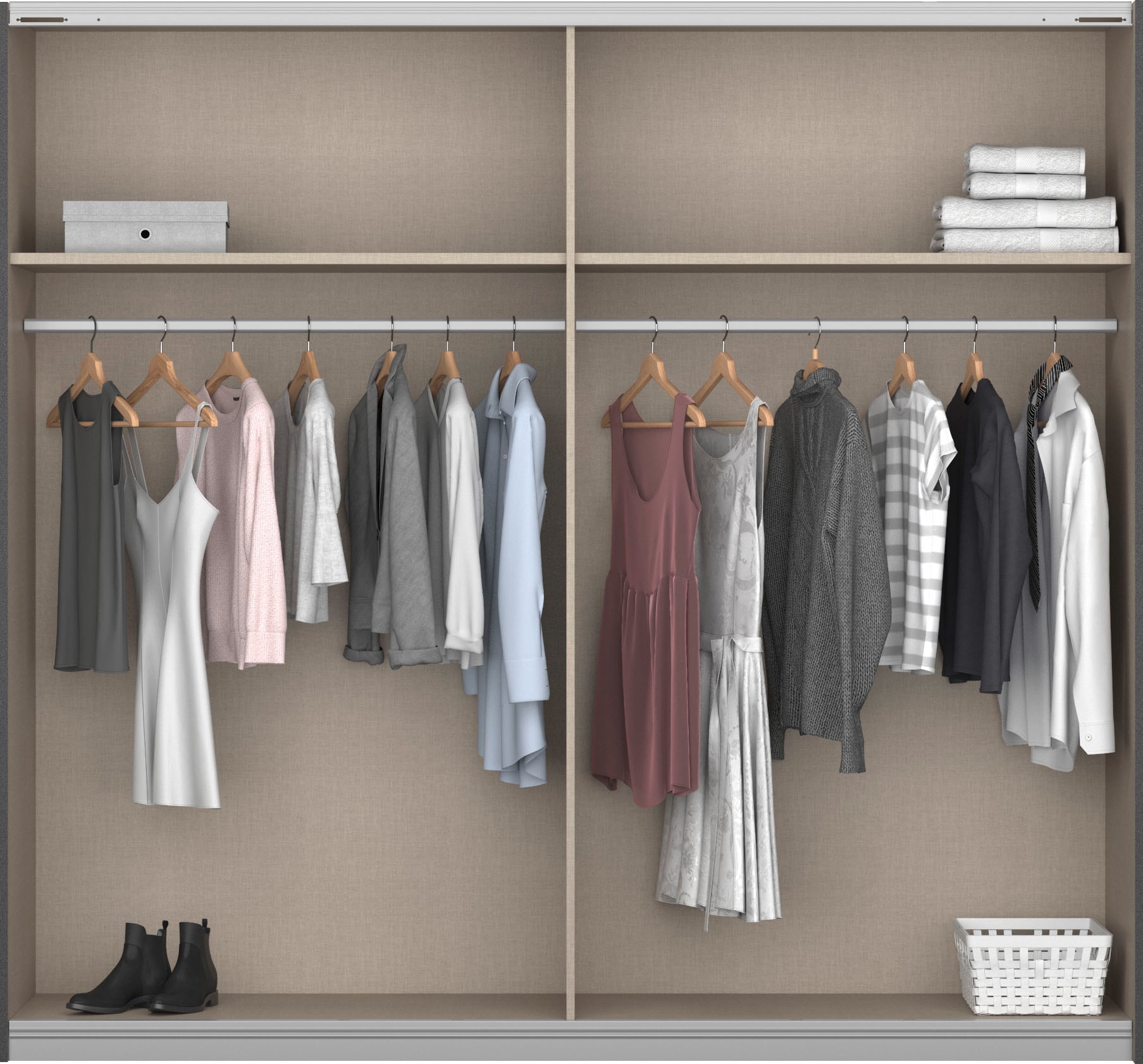 rauch Schlafzimmer-Set »Komplettschlafzimmer Schlafzimmer BARCELONA mit Schrank Breite 226 cm,«, (Set, 4 tlg.), Bett 160 oder 180 cm und 2 Nachttischen MADE IN GERMANY
