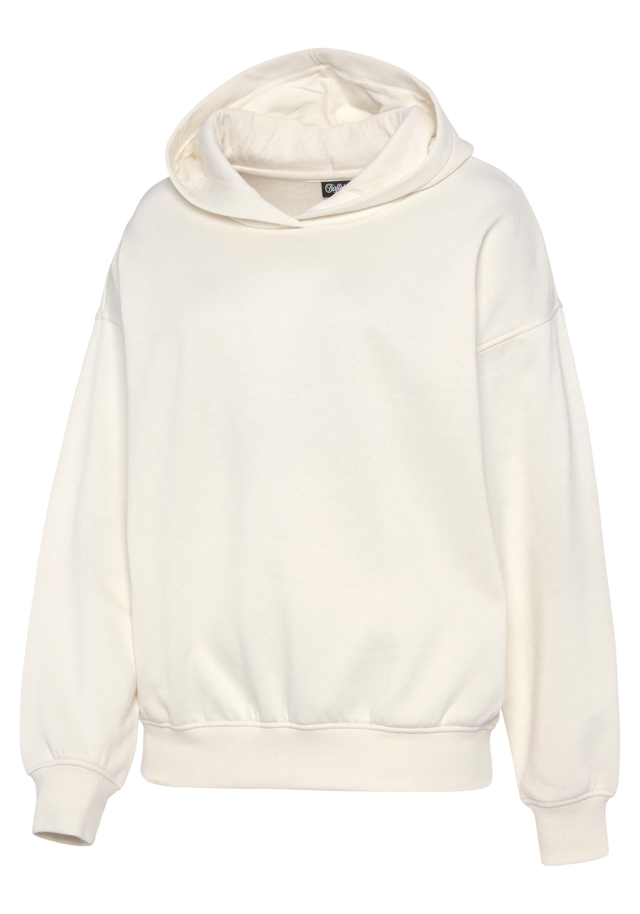 Buffalo Hoodie, Kapuzensweatshirt mit Rückenprint und Rippbündchen, Loungewear