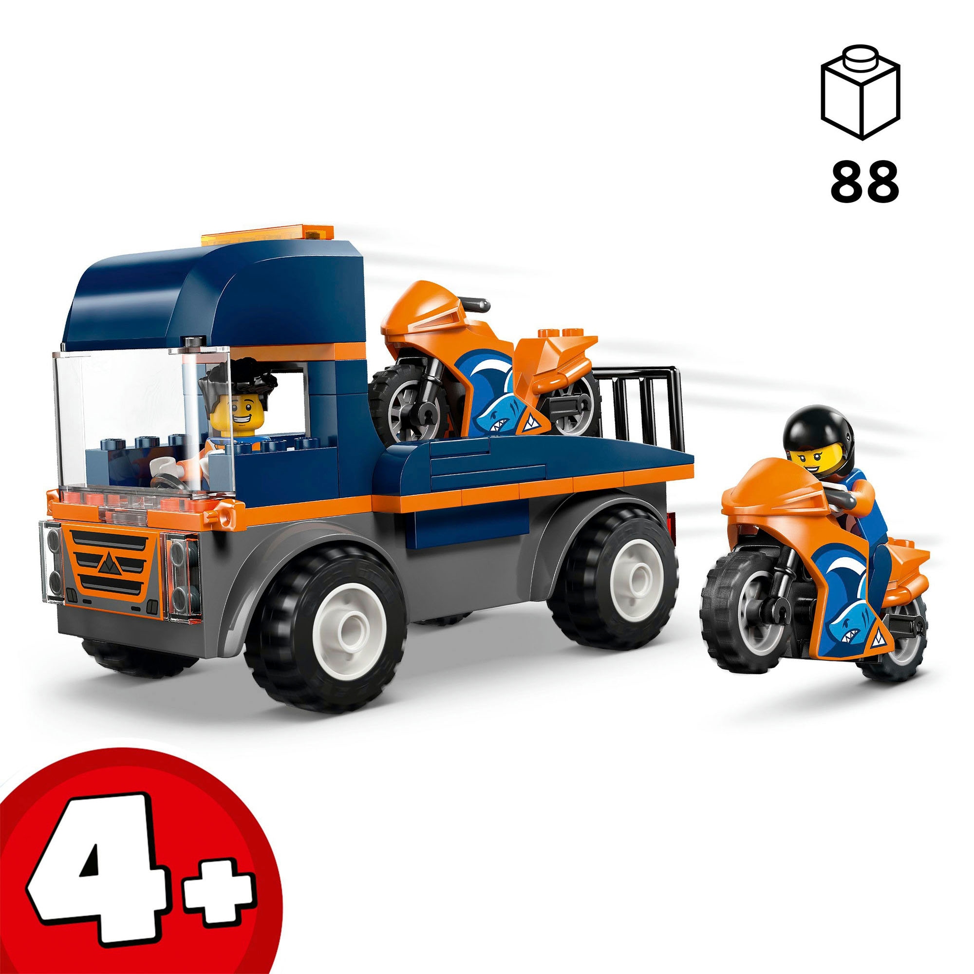 LEGO® Konstruktionsspielsteine »Motorradtransporter (60491), LEGO City« Made in Europe