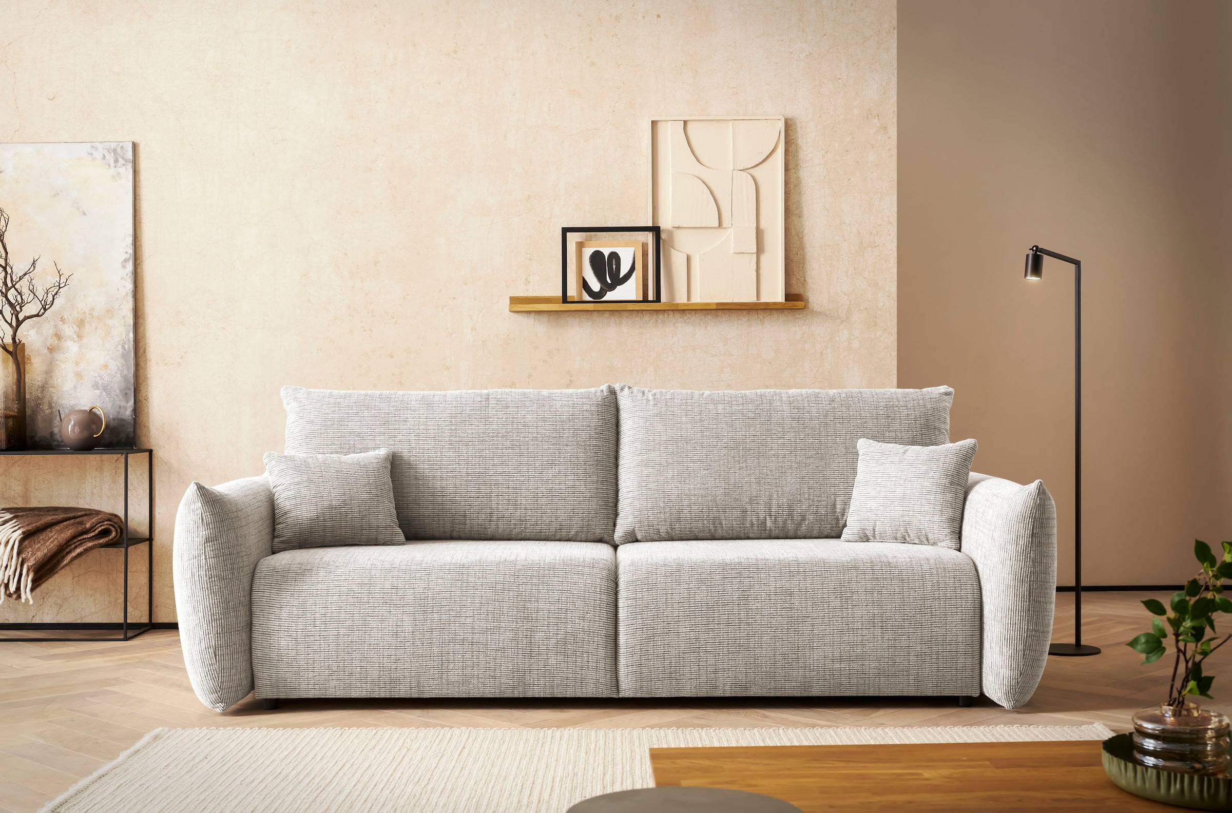 INOSIGN 3-Sitzer »MAVAS Schlafsofa mit Bettkasten«, ca.240/108cm (Liegefläche 212/145 cm), Cord, Chenille, Struktur