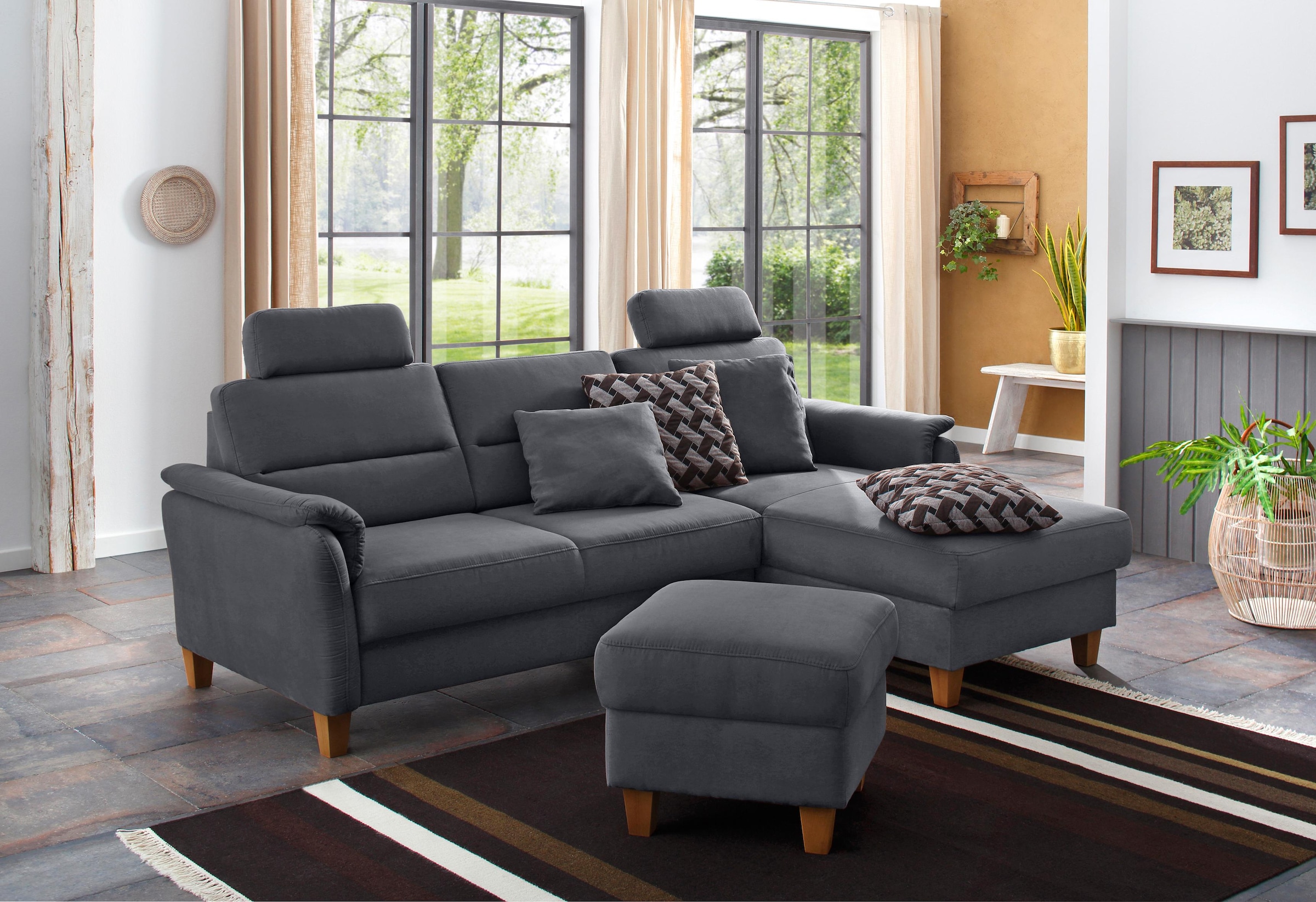 Home affaire Ecksofa »Palmera L-Form, B: 244 cm« optional Bettfunktion & Be günstig online kaufen