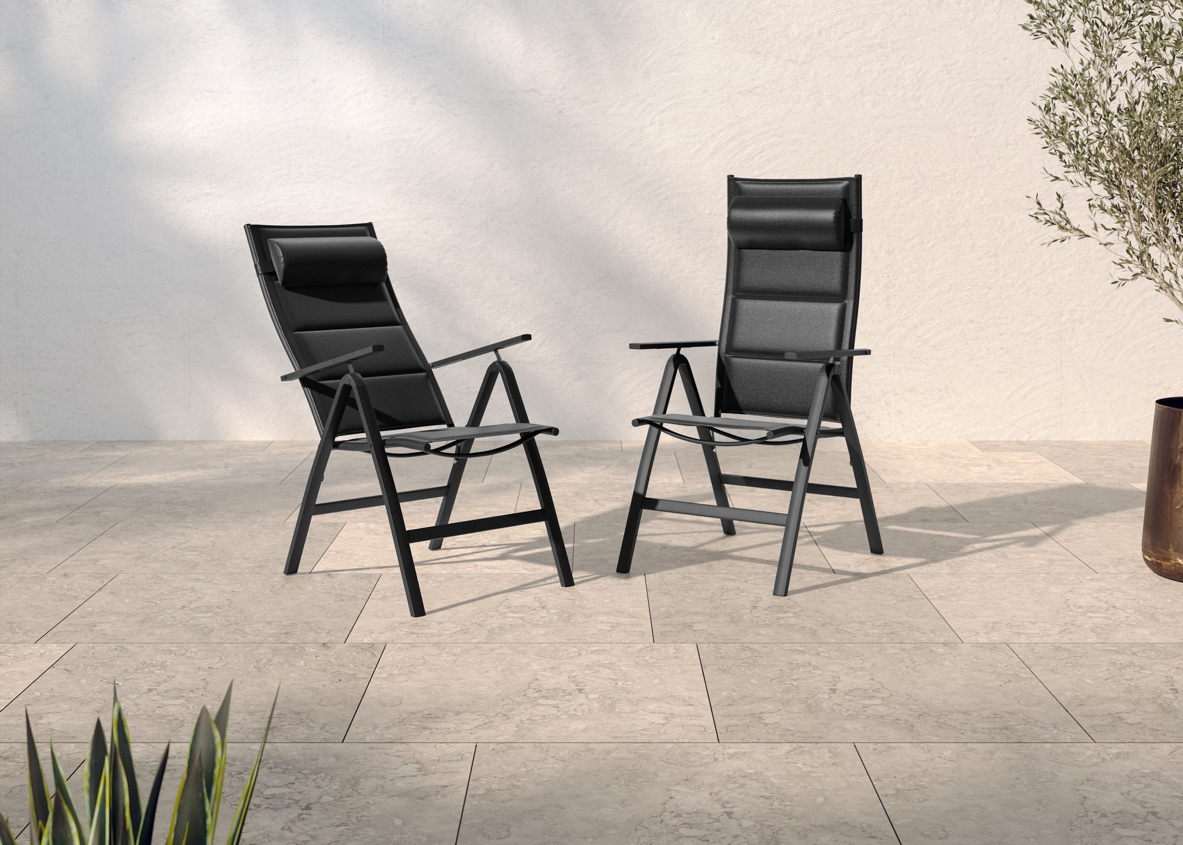 KONIFERA Gartenstuhl »Melbourne« (Set) 2 Stk. klappbar, mit verstellbarer R günstig online kaufen