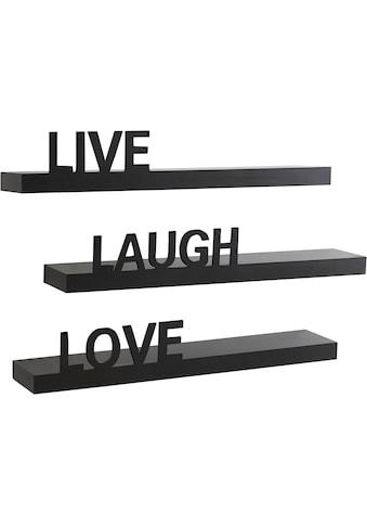 my home Deko-Wandregal »Live - Love - Laugh«, (Set, 3 St., 3-tlg. Set), Dekoregal,... kaufen