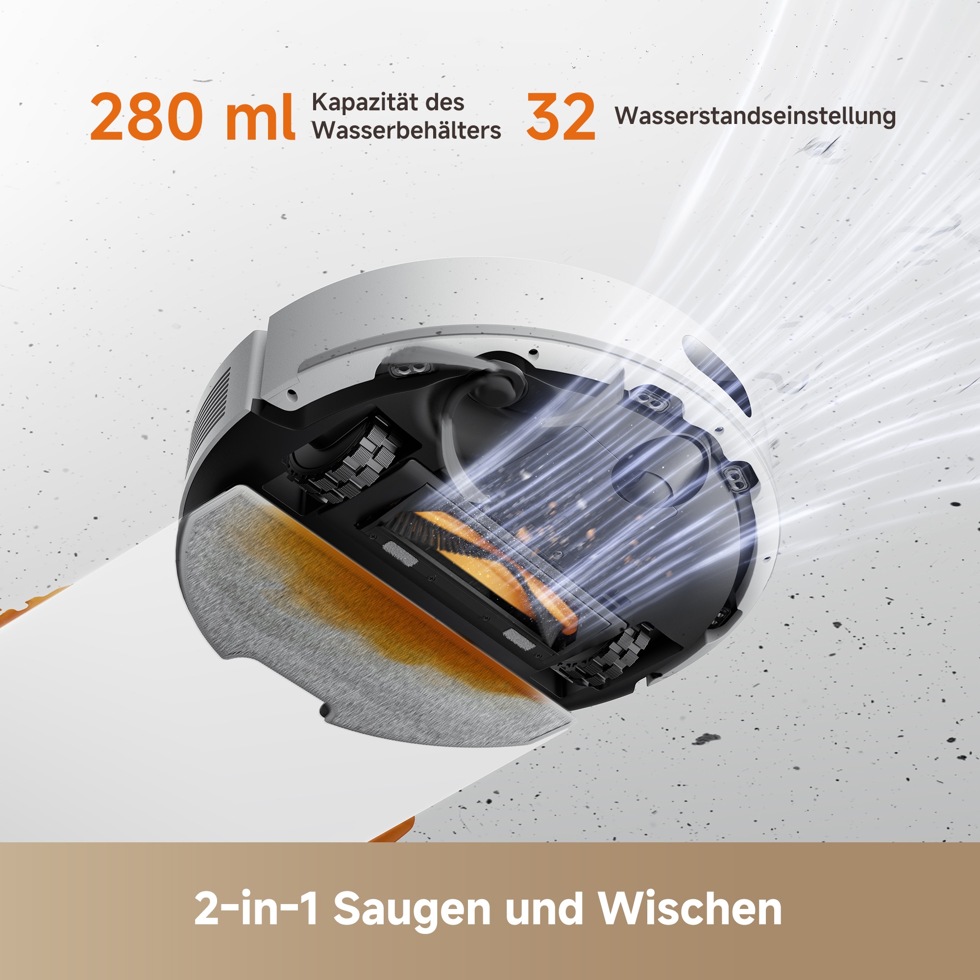 Dreame Saugroboter »D20 Air Plus« 20.000 Pa, Absaugstation, Anit-Haarverhedderung, Wischfunktion