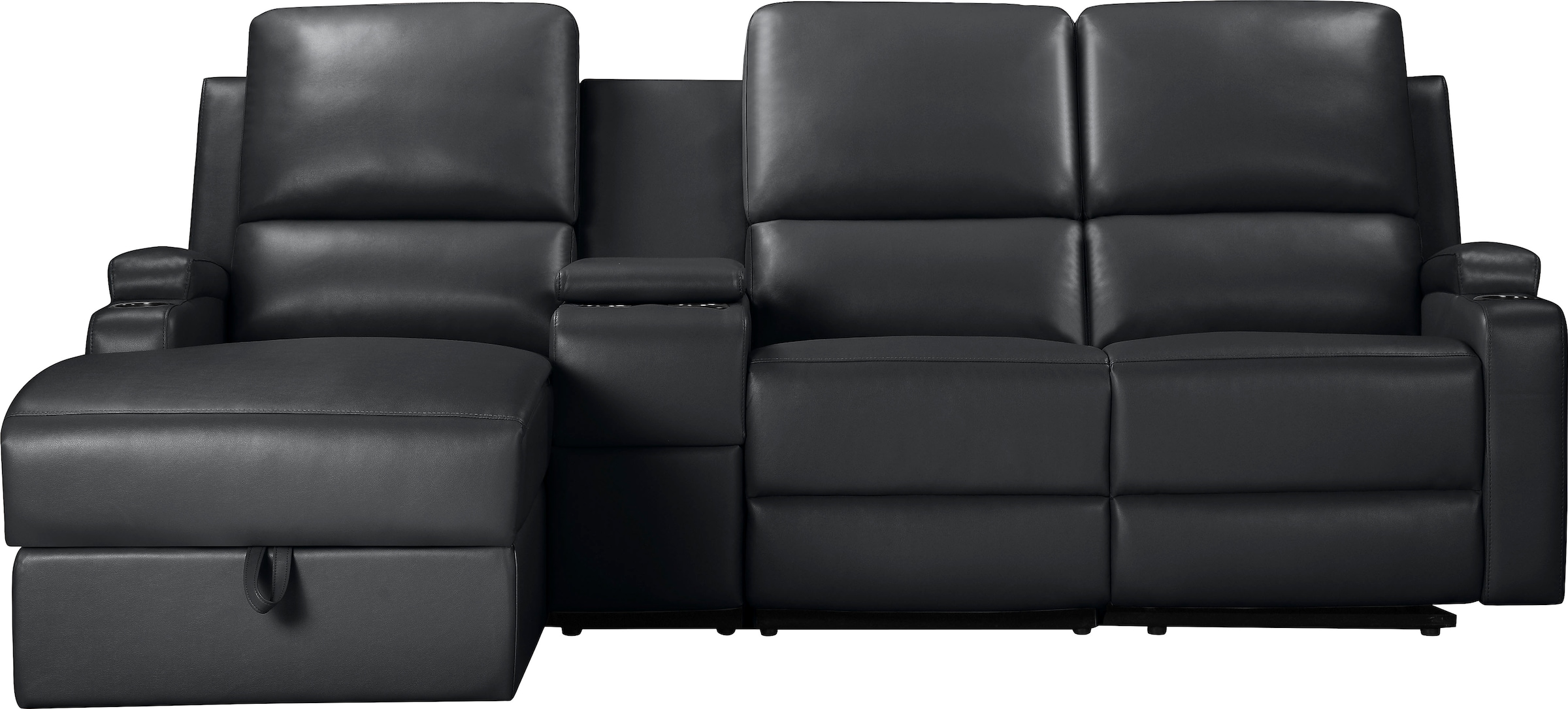 Home affaire Ecksofa »NAPORI Multimediasofa, 3er Kinosessel XXL, L-Form, 3 Bezugsstoffe«, Kinosofa mit Relaxfunktion, Getränkehalter, Staufach und Staukasten