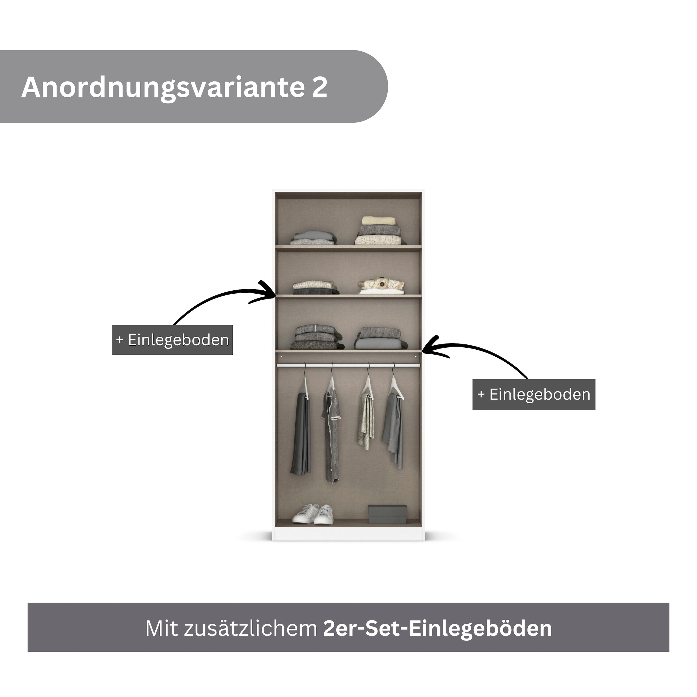 rauch Drehtürenschrank »Kleiderschrank Schrank Garderobe AGORDO TOPSELLER Schlafzimmer«, (in zwei Griff-Farben mit Dekor- oder Hochglanzfront), durchdachte Innenausstattung, in 6 Breiten und 2 Höhen MADE IN GERMANY