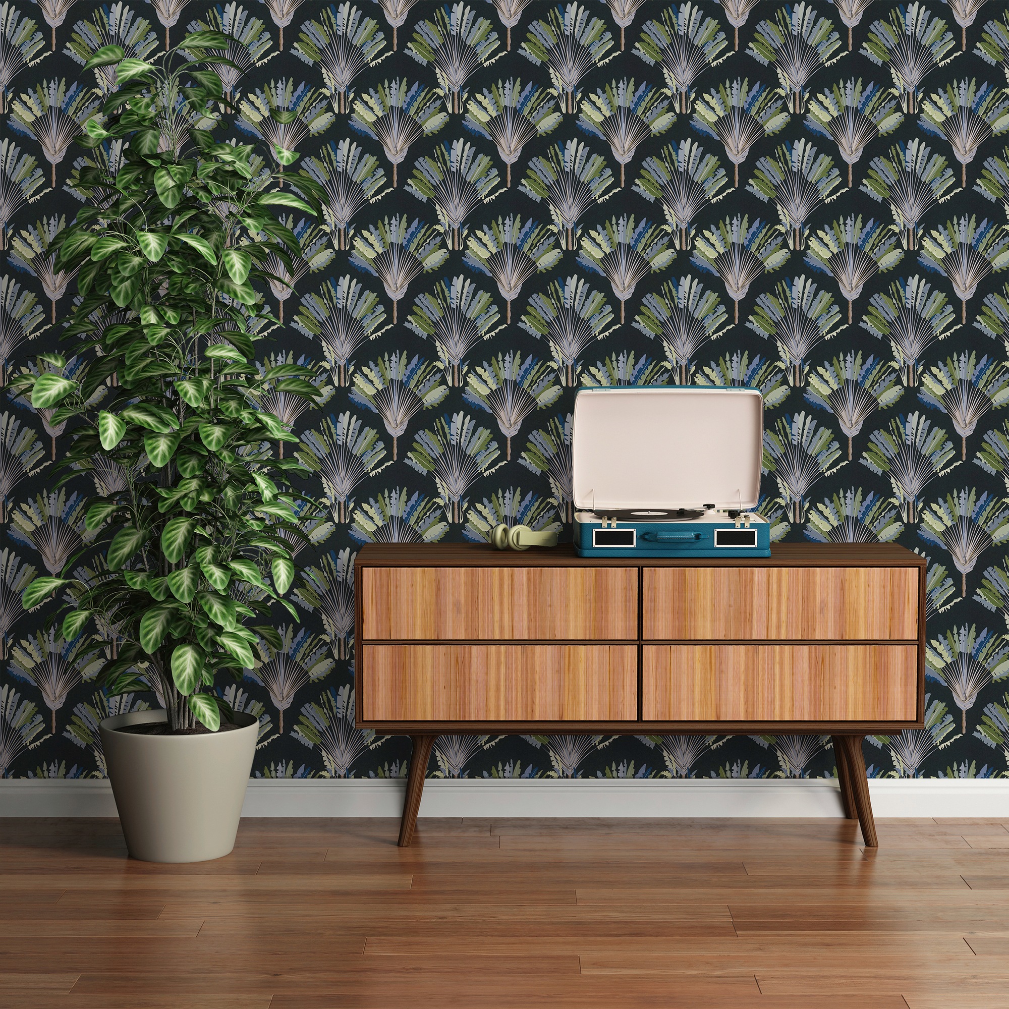 Architects Paper Vliestapete »Jungle Chic«, floral-botanisch-tropisch, Palmentapete Tapete Dschungel Federn Tapeten Wohnzimmer Schlafzimmer